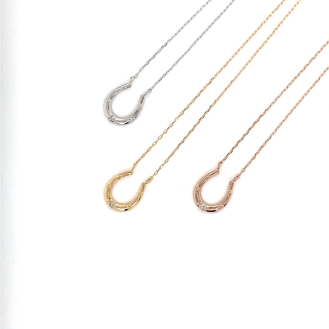 Single Dia Horseshoe Necklace 0.01ct - JMW Jewelry Wholesale