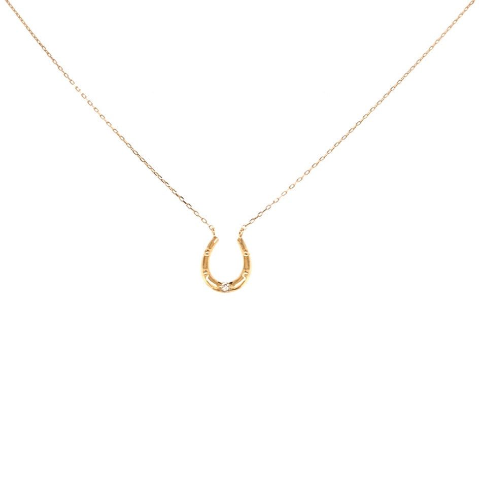 Single Dia Horseshoe Necklace 0.01ct - JMW Jewelry Wholesale