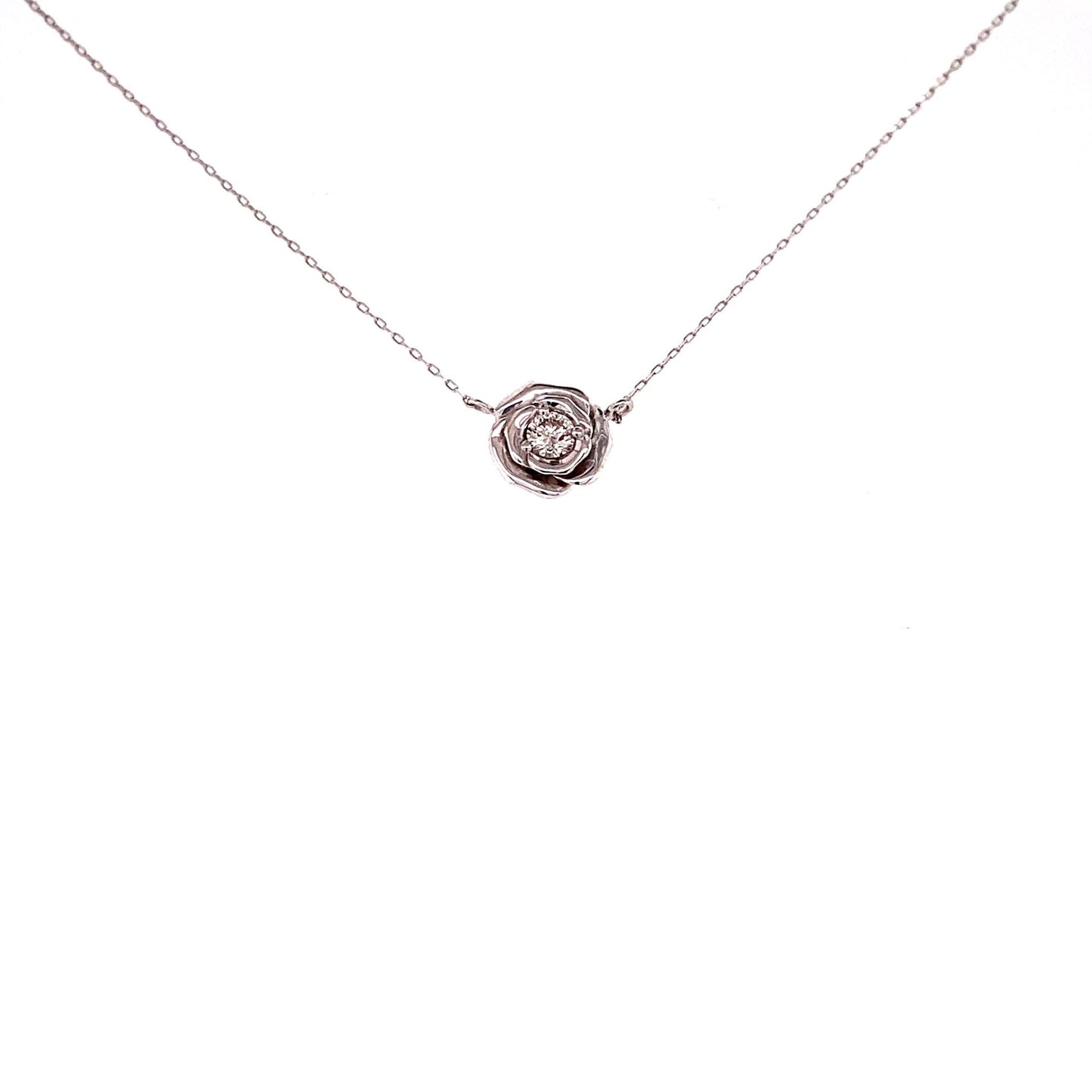 Single Dia Rose Necklace 0.1ct - JMW Jewelry Wholesale