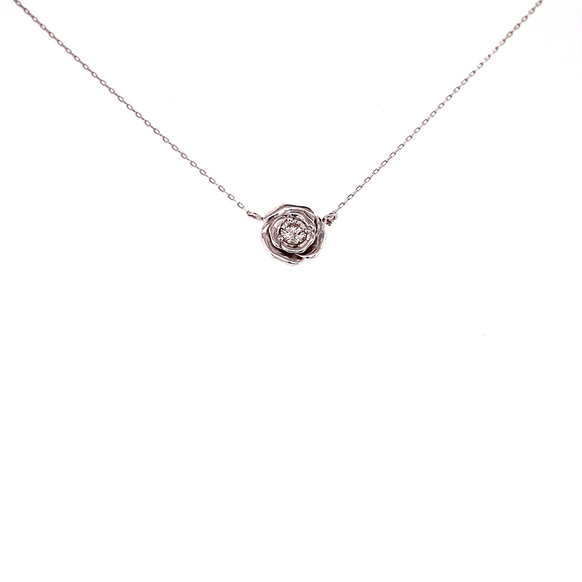 Single Dia Rose Necklace 0.1ct - JMW Jewelry Wholesale