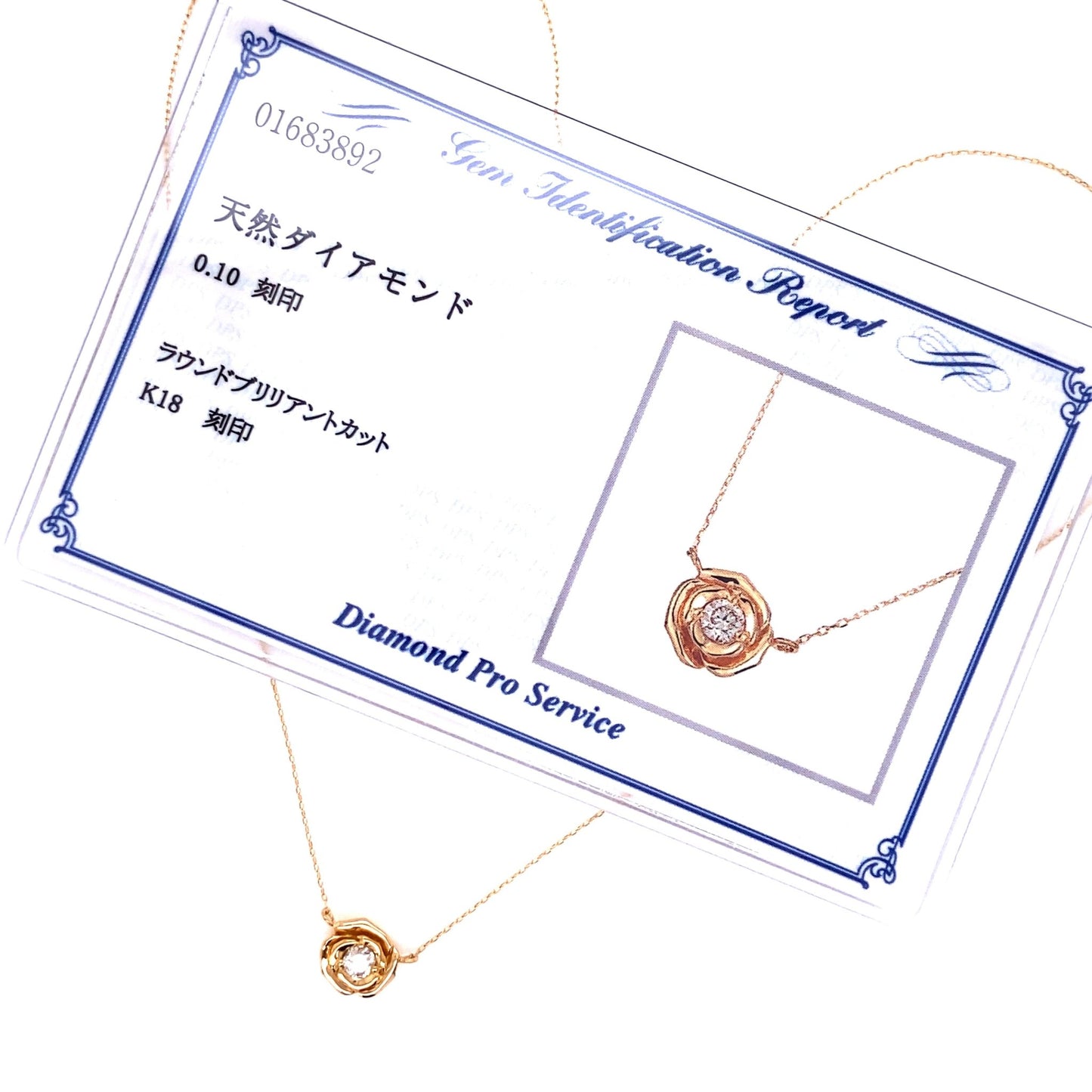 Single Dia Rose Necklace 0.1ct - JMW Jewelry Wholesale