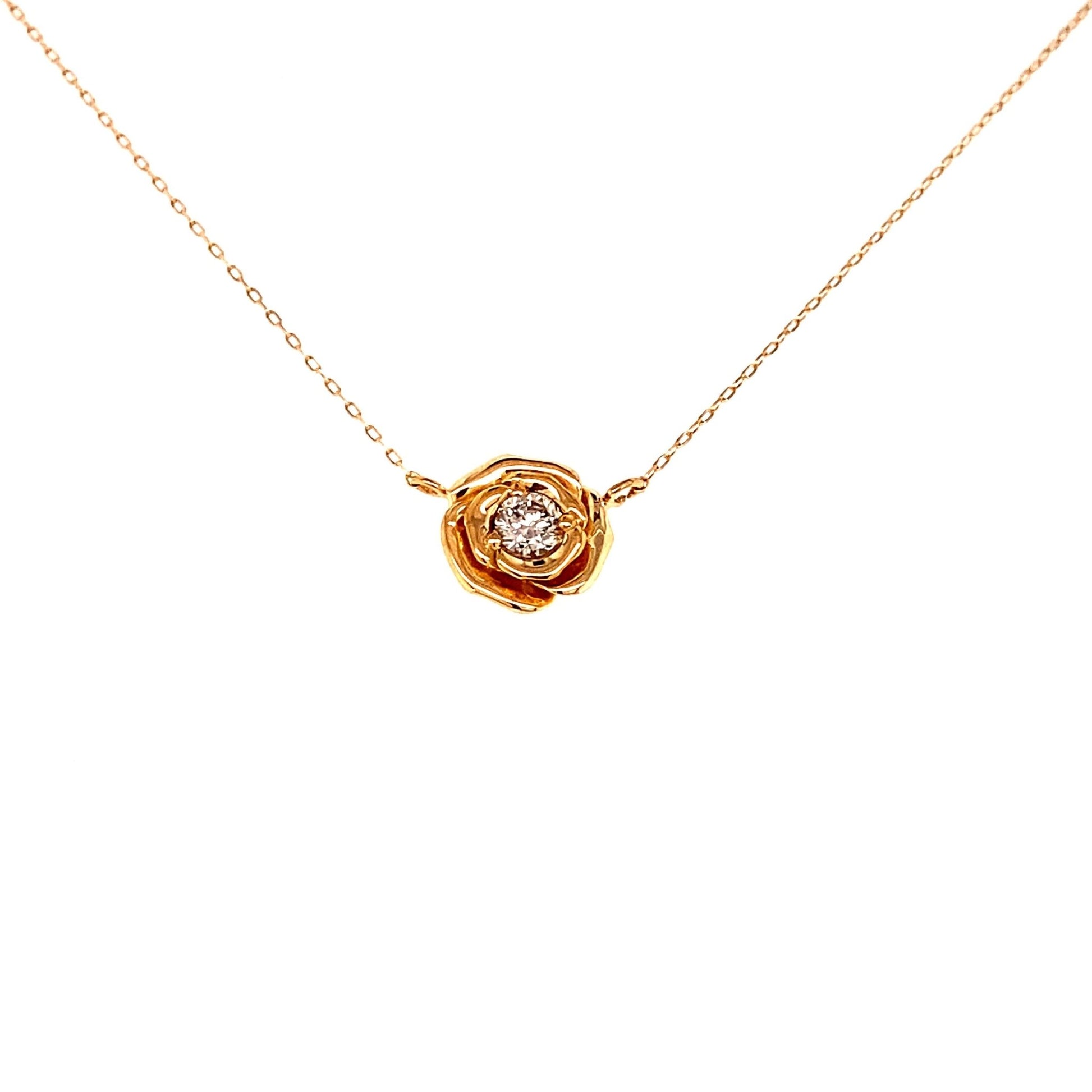 Single Dia Rose Necklace 0.1ct - JMW Jewelry Wholesale
