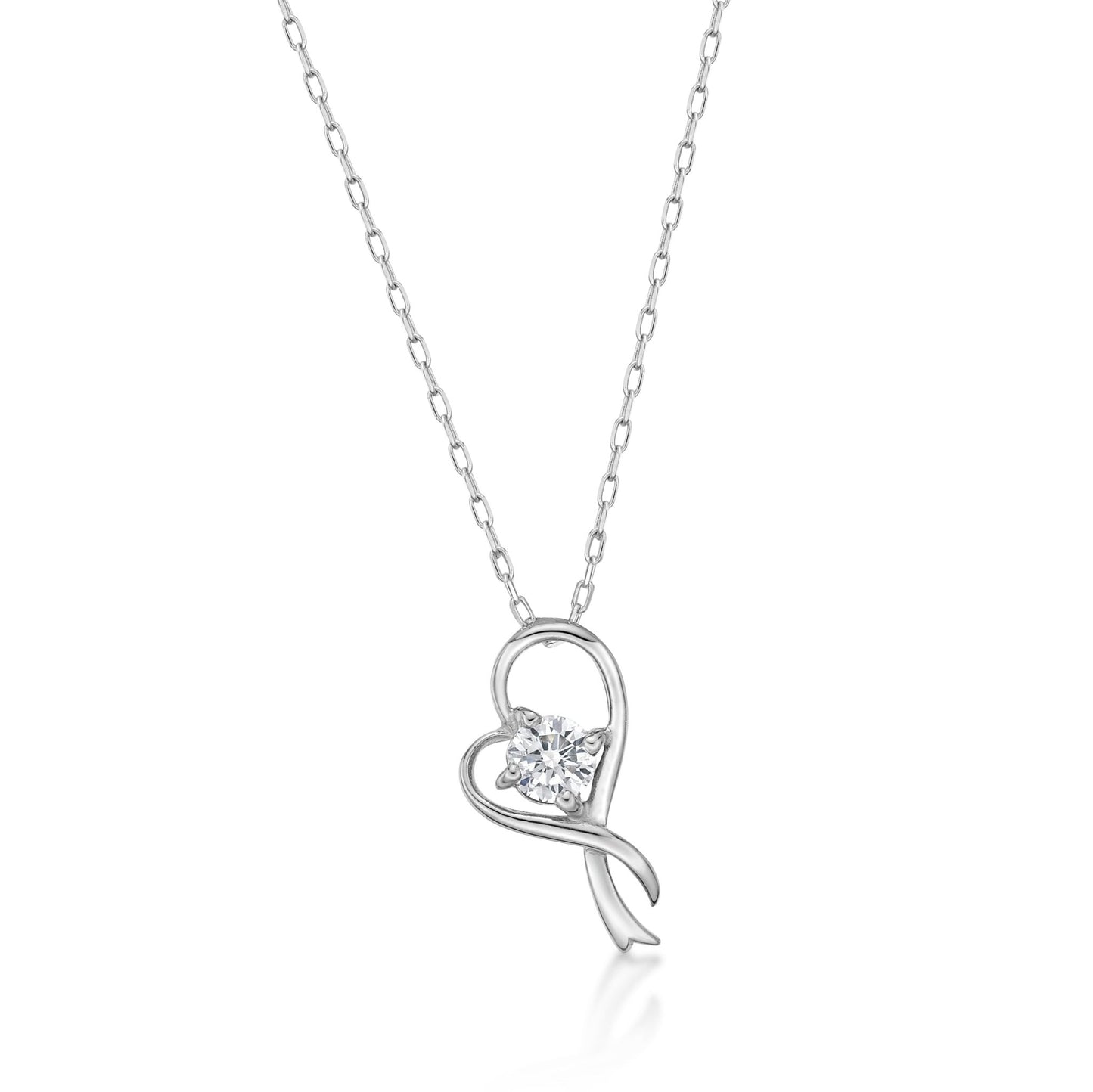 Single Dia Small Heart Necklace 0.08ct - JMW Jewelry Wholesale