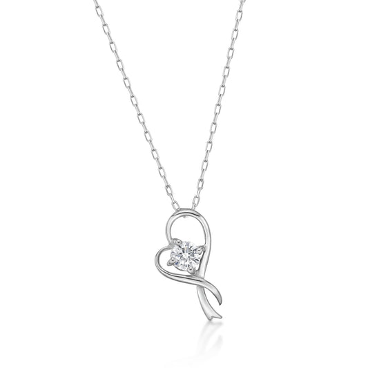 Single Dia Small Heart Necklace 0.08ct - JMW Jewelry Wholesale