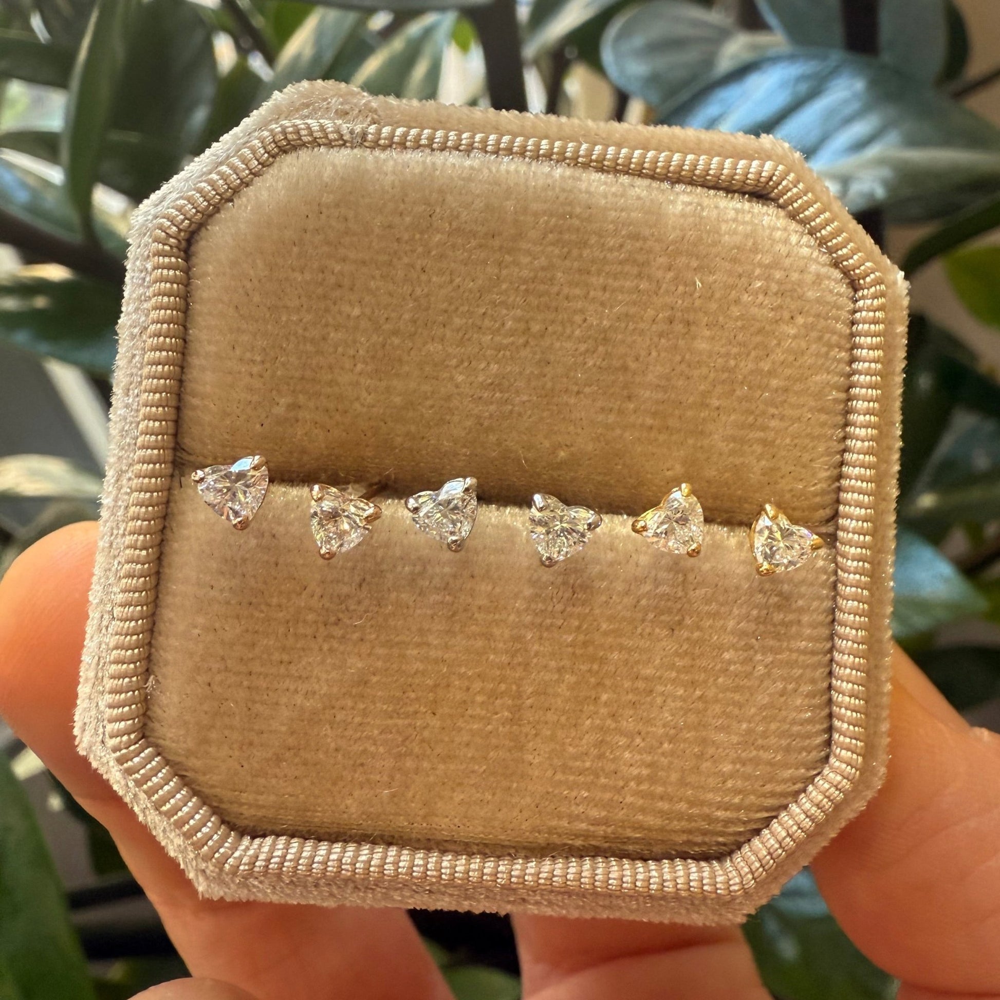 Single Heart Diamond Earrings 0.3ct - JMW Jewelry Wholesale