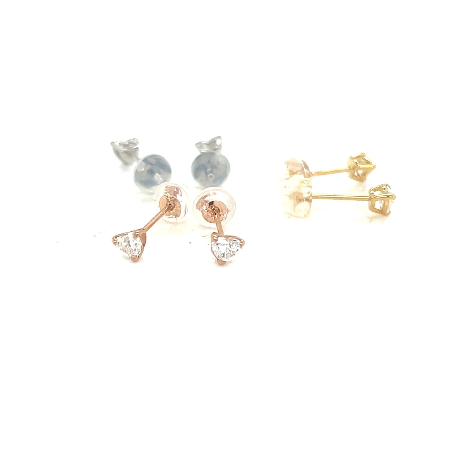 Single Heart Diamond Earrings 0.3ct - JMW Jewelry Wholesale