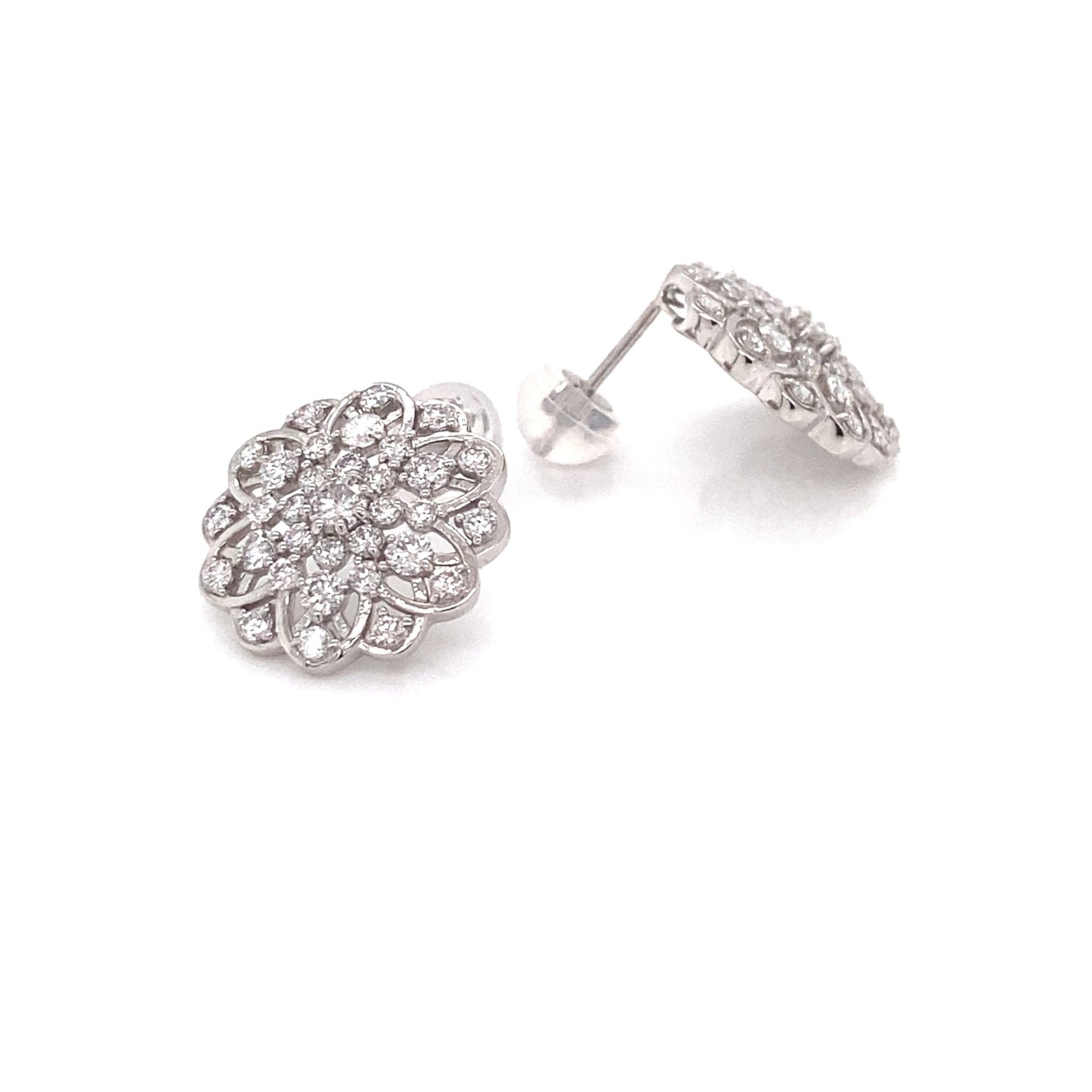 Six petal flower Earrings 1ct - JMW Jewelry Wholesale