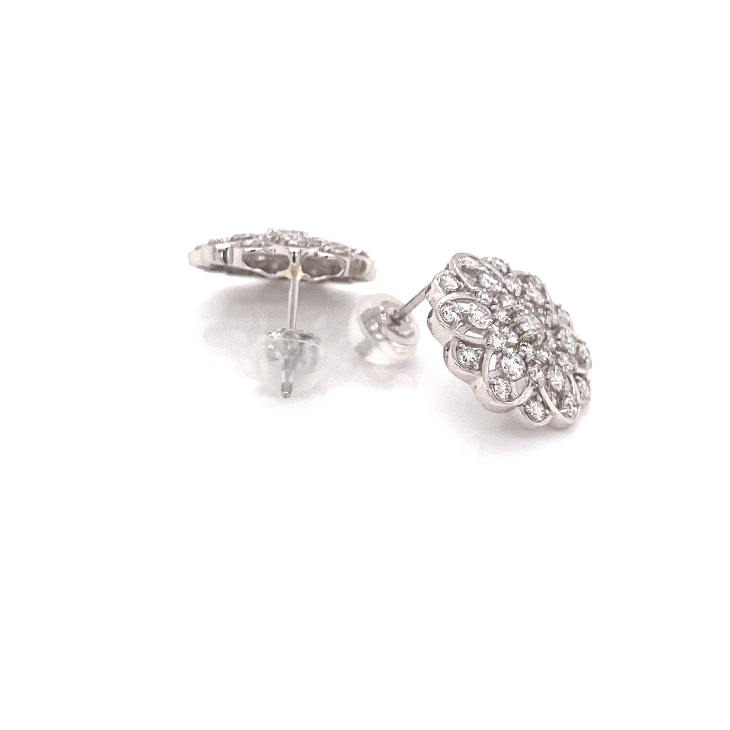 Six petal flower Earrings 1ct - JMW Jewelry Wholesale