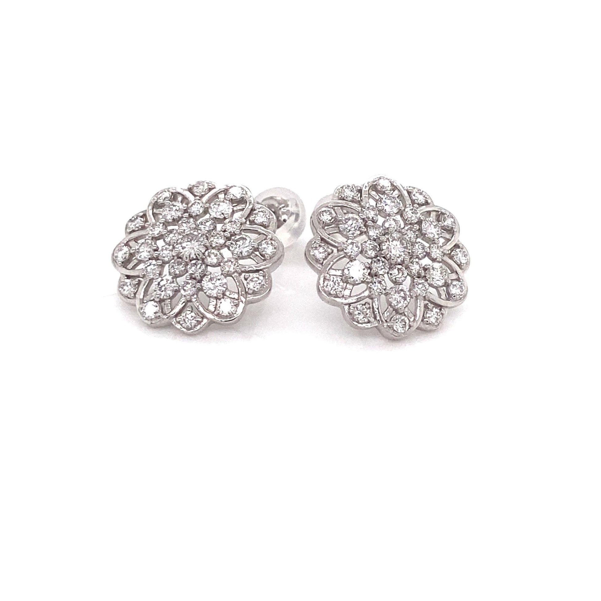 Six petal flower Earrings 1ct - JMW Jewelry Wholesale