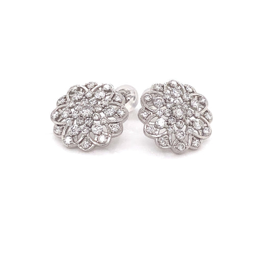 Six petal flower Earrings 1ct - JMW Jewelry Wholesale
