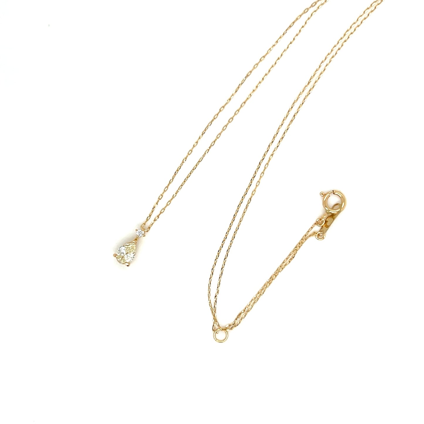 Slight Yellow diamond Pear Shape Necklace 0.23/0.01ct - JMW Jewelry Wholesale