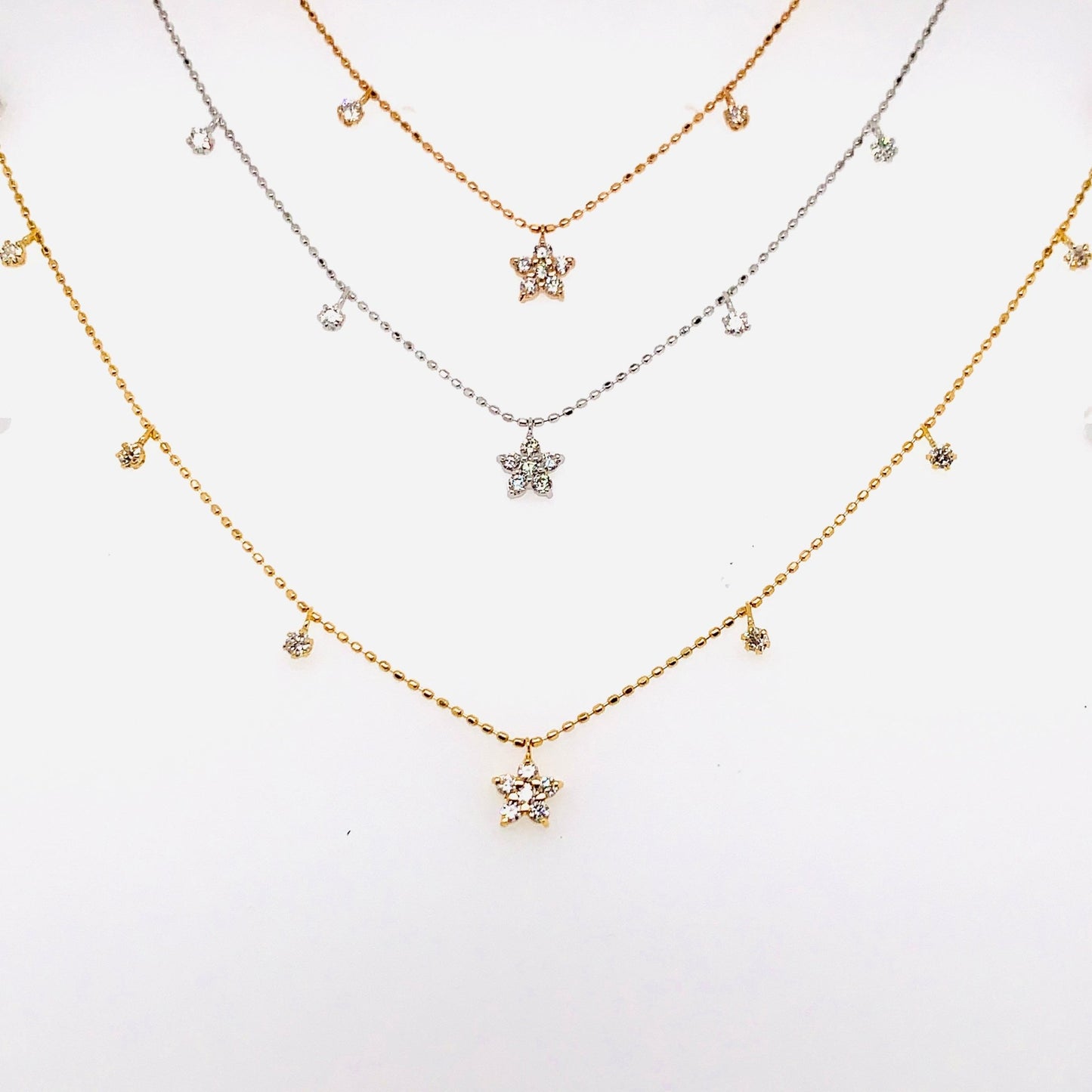 Station Star Necklace 0.1/0.2ct - JMW Jewelry Wholesale