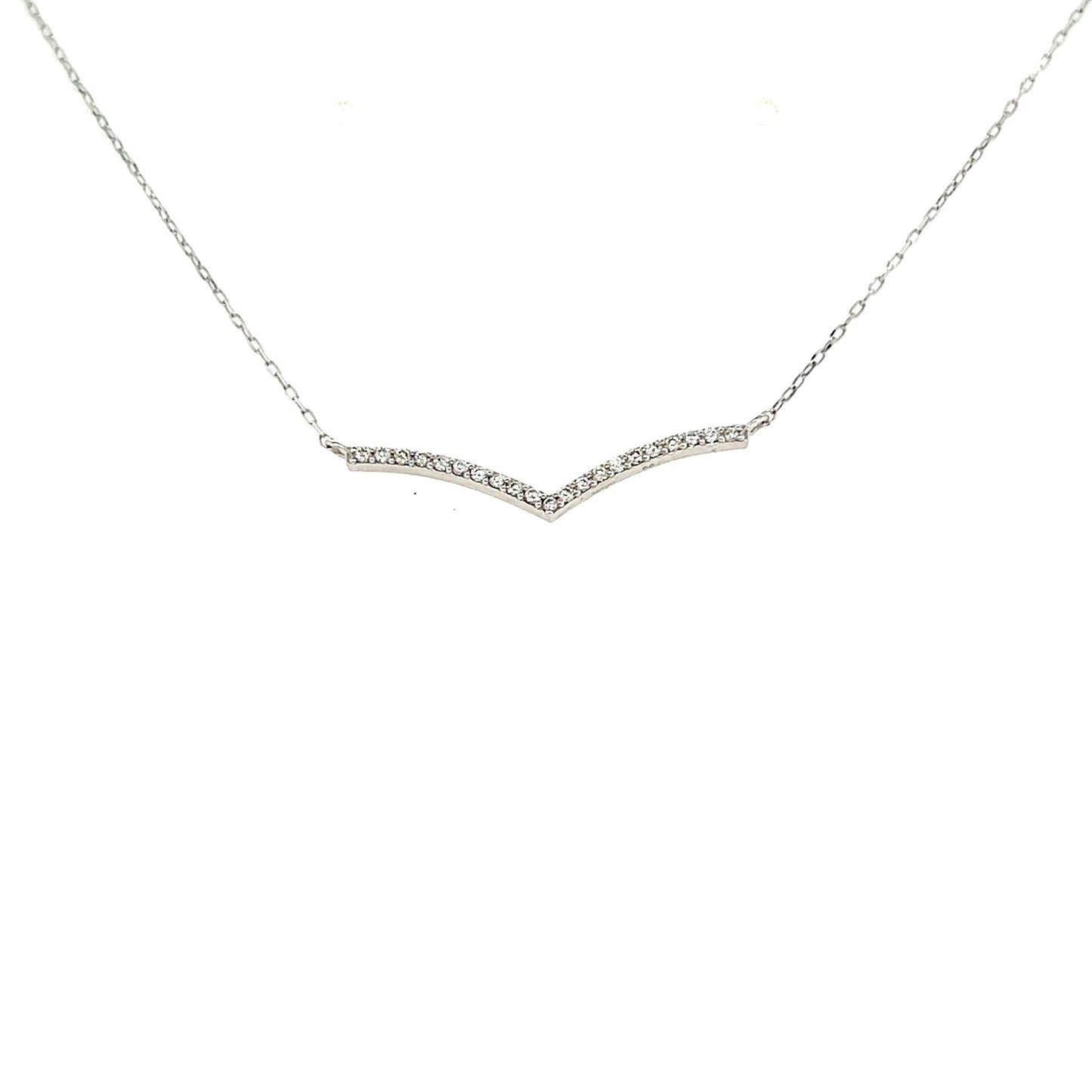 Streamline V Shape Necklace 0.07ct - JMW Jewelry Wholesale