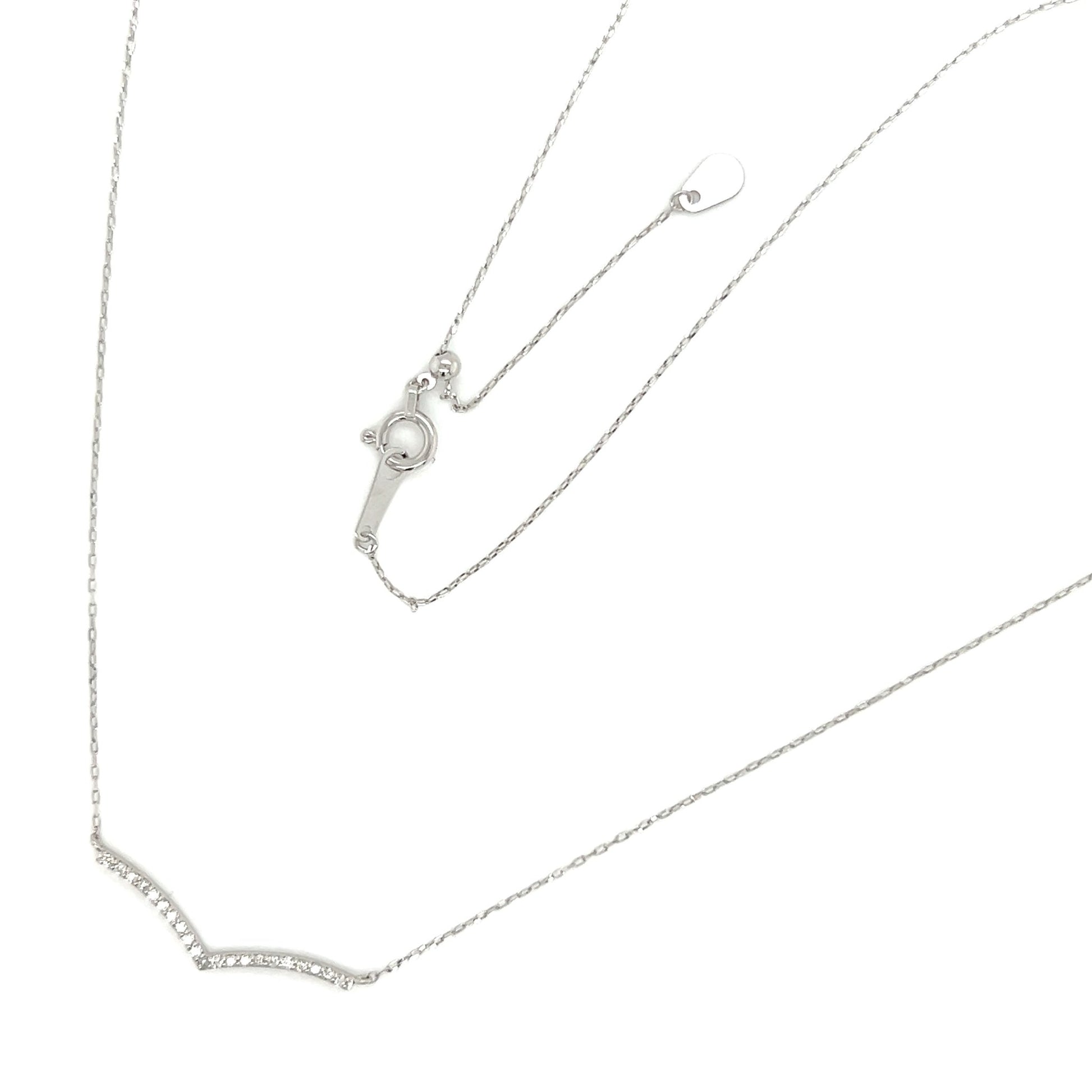 Streamline V Shape Necklace 0.07ct - JMW Jewelry Wholesale