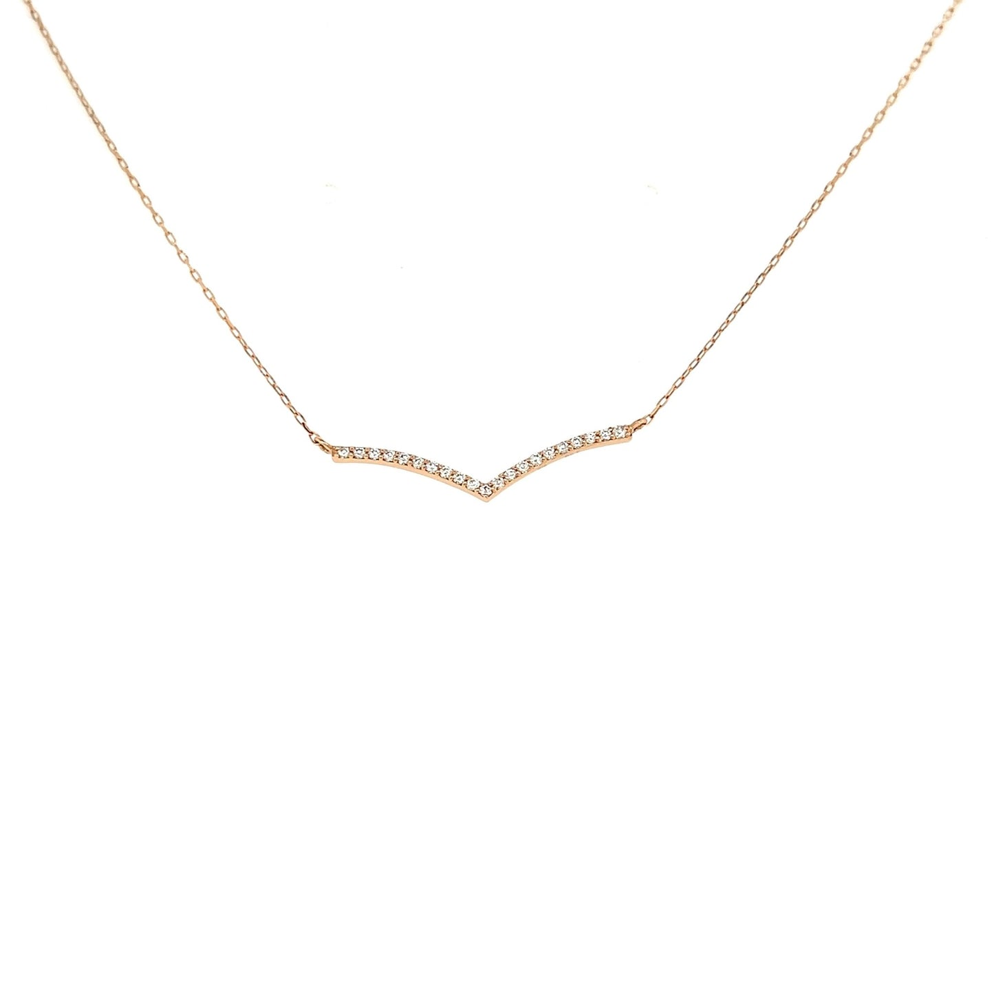 Streamline V Shape Necklace 0.07ct - JMW Jewelry Wholesale