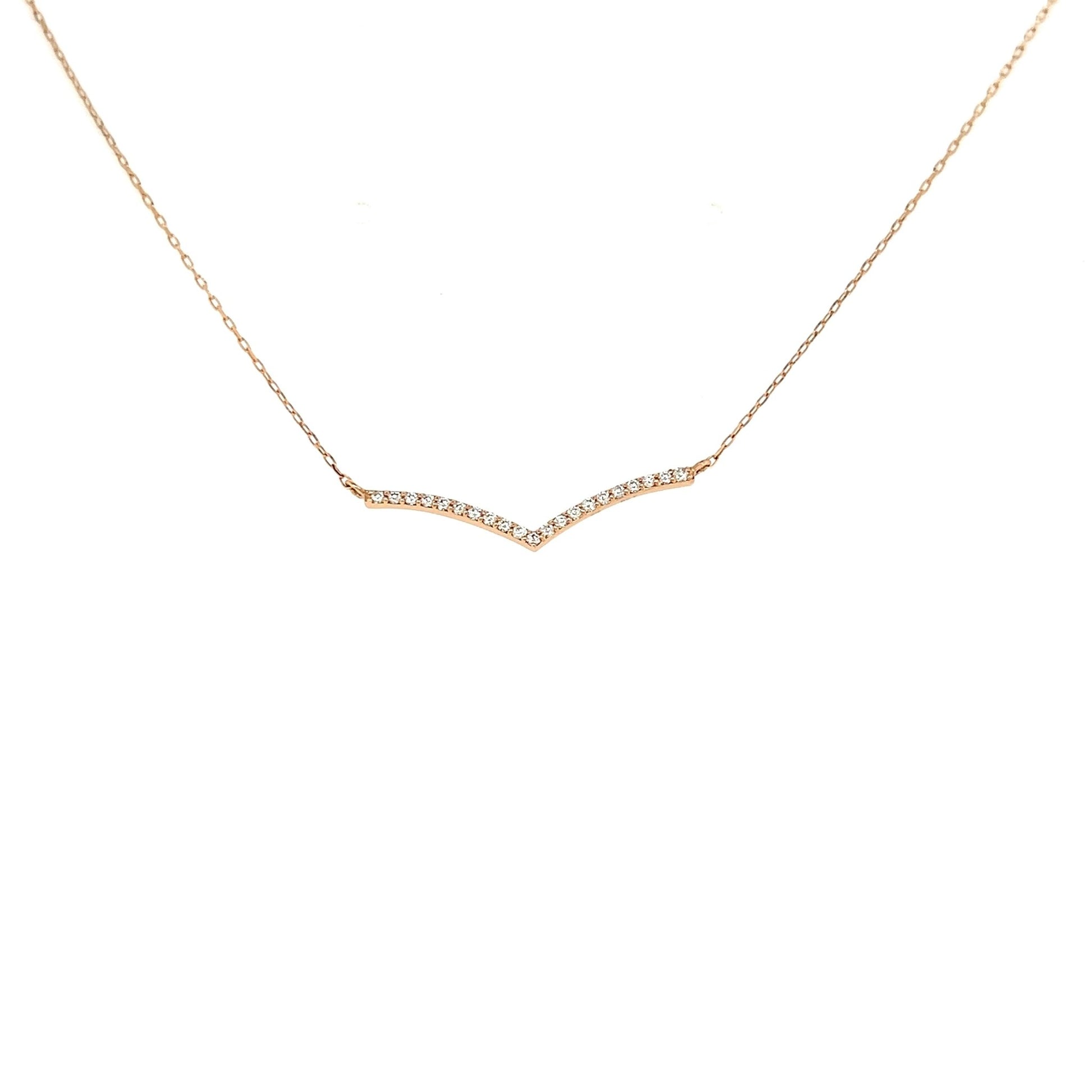 Streamline V Shape Necklace 0.07ct - JMW Jewelry Wholesale