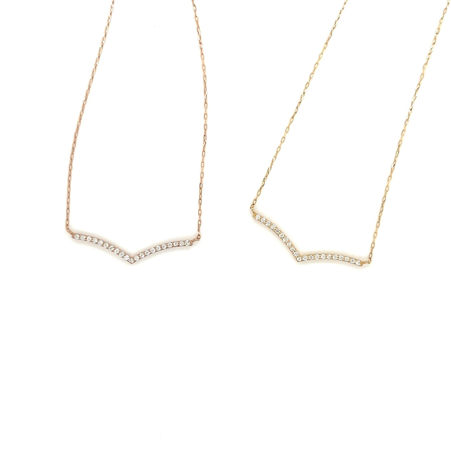 Streamline V Shape Necklace 0.07ct - JMW Jewelry Wholesale