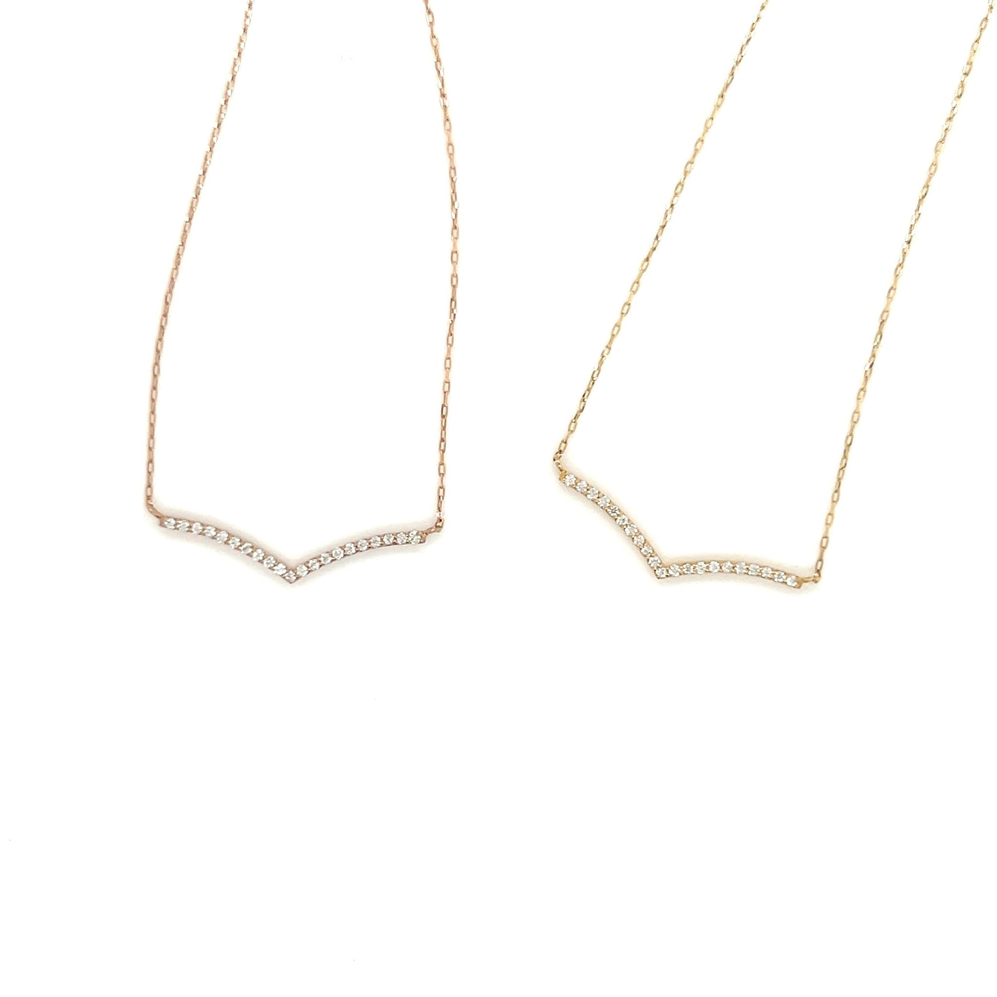 Streamline V Shape Necklace 0.07ct - JMW Jewelry Wholesale