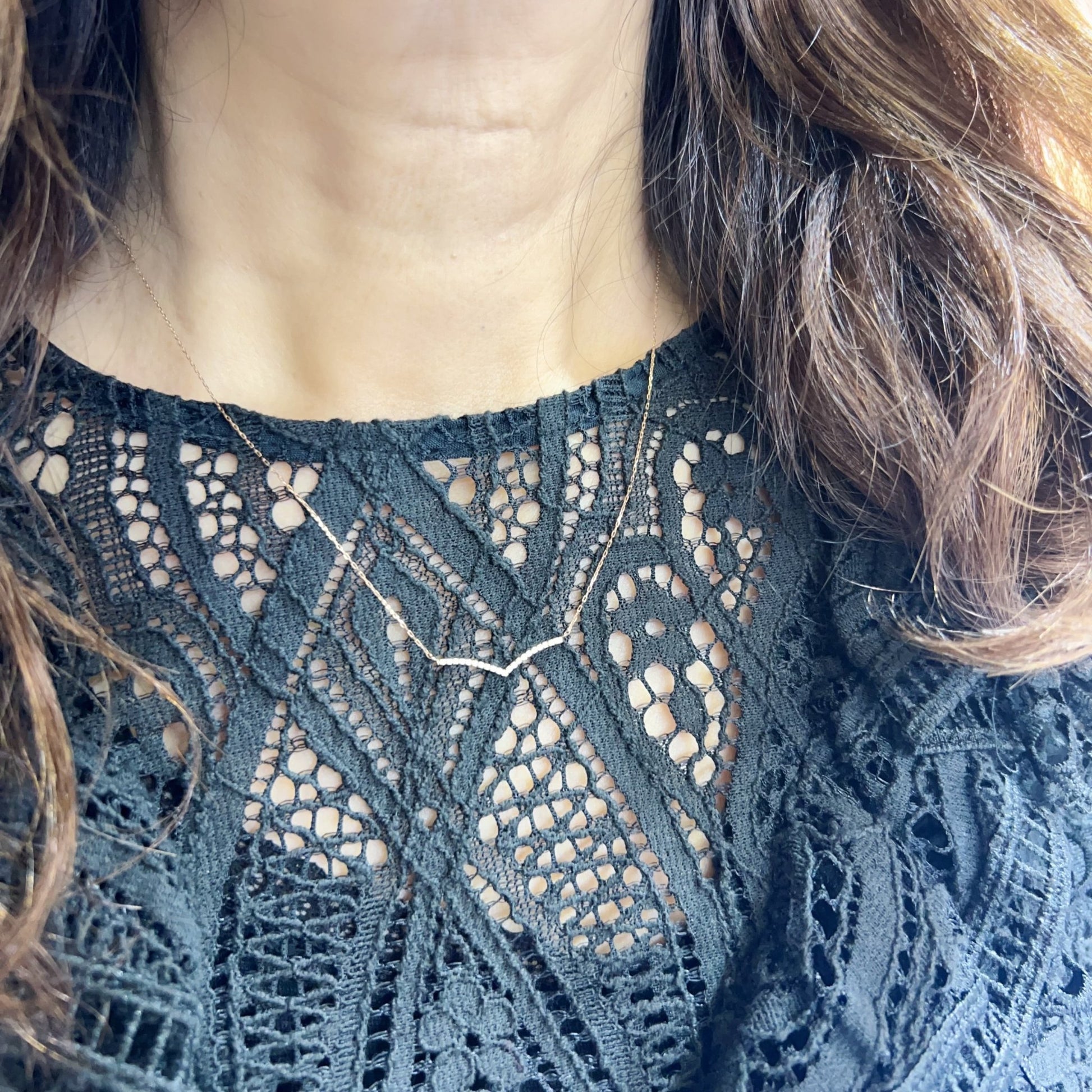 Streamline V Shape Necklace 0.07ct - JMW Jewelry Wholesale