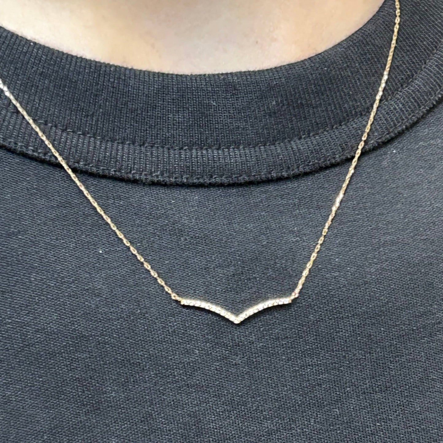 Streamline V Shape Necklace 0.07ct - JMW Jewelry Wholesale