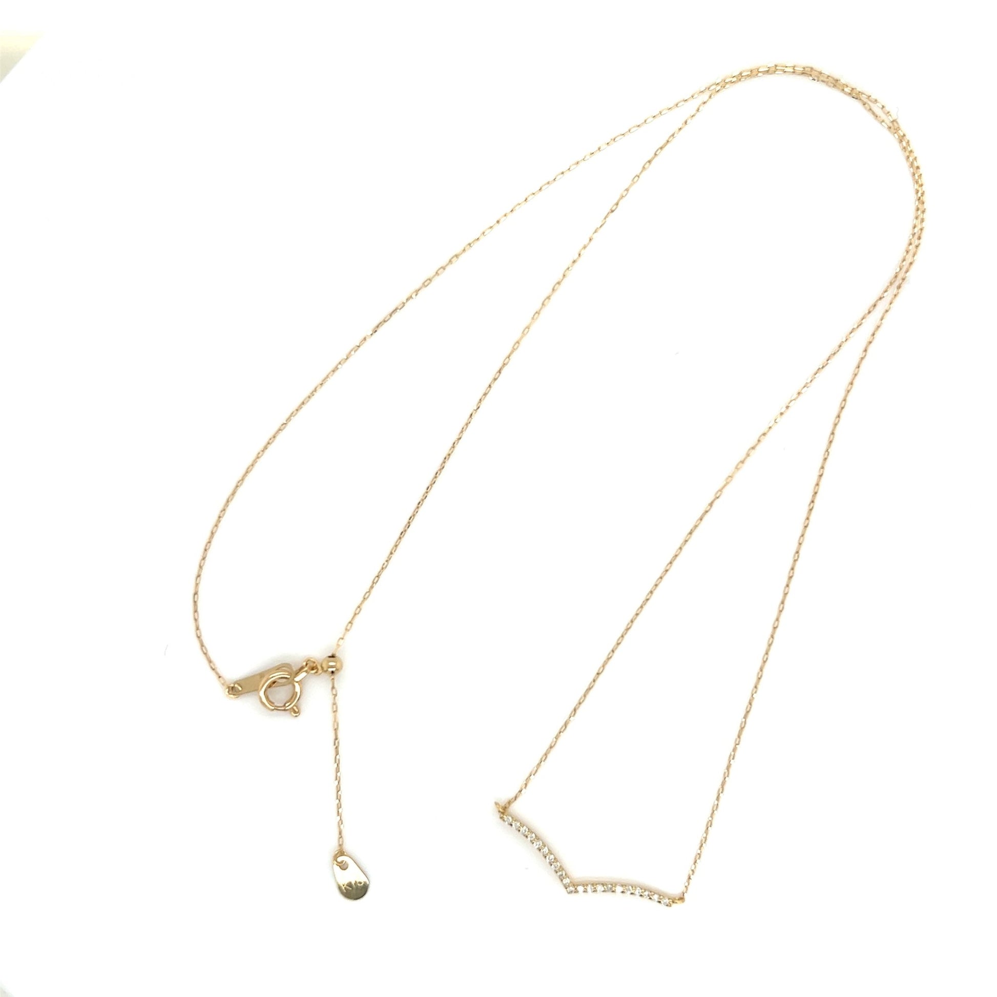 Streamline V Shape Necklace 0.07ct - JMW Jewelry Wholesale