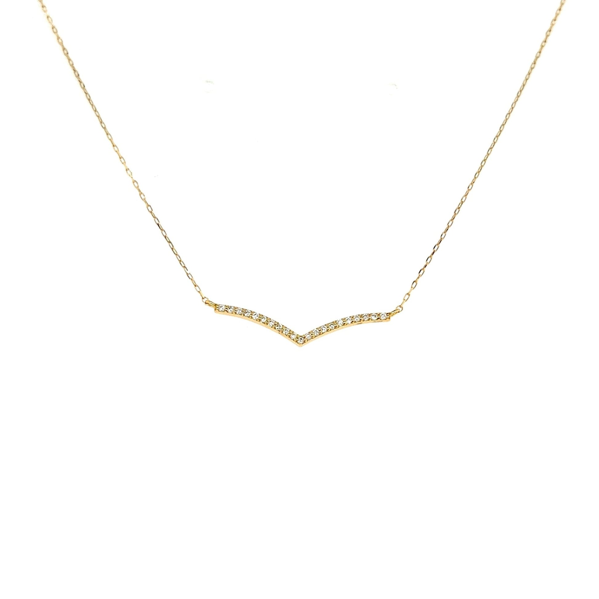 Streamline V Shape Necklace 0.07ct - JMW Jewelry Wholesale