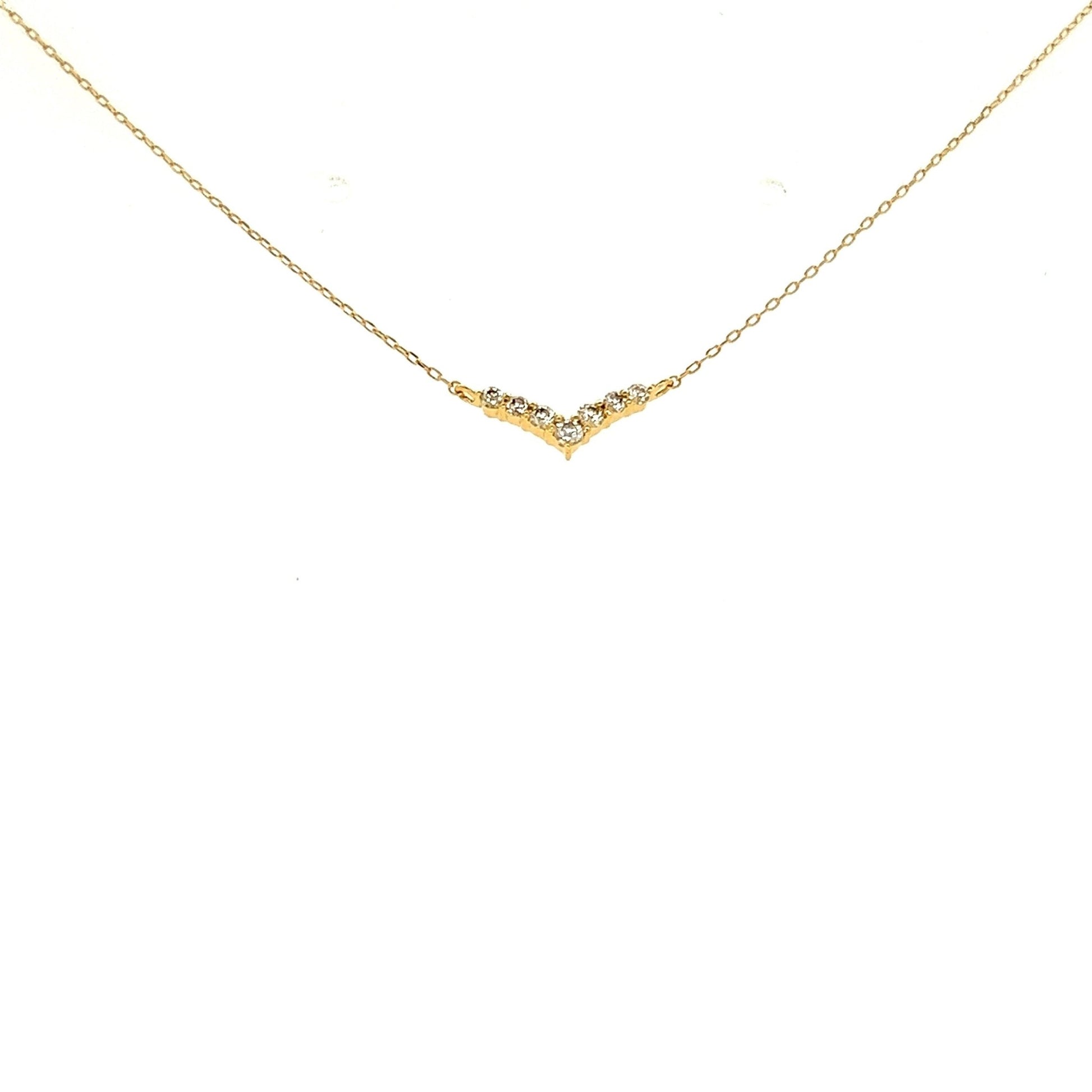 Streamline V shape Necklace 0.08ct - JMW Jewelry Wholesale