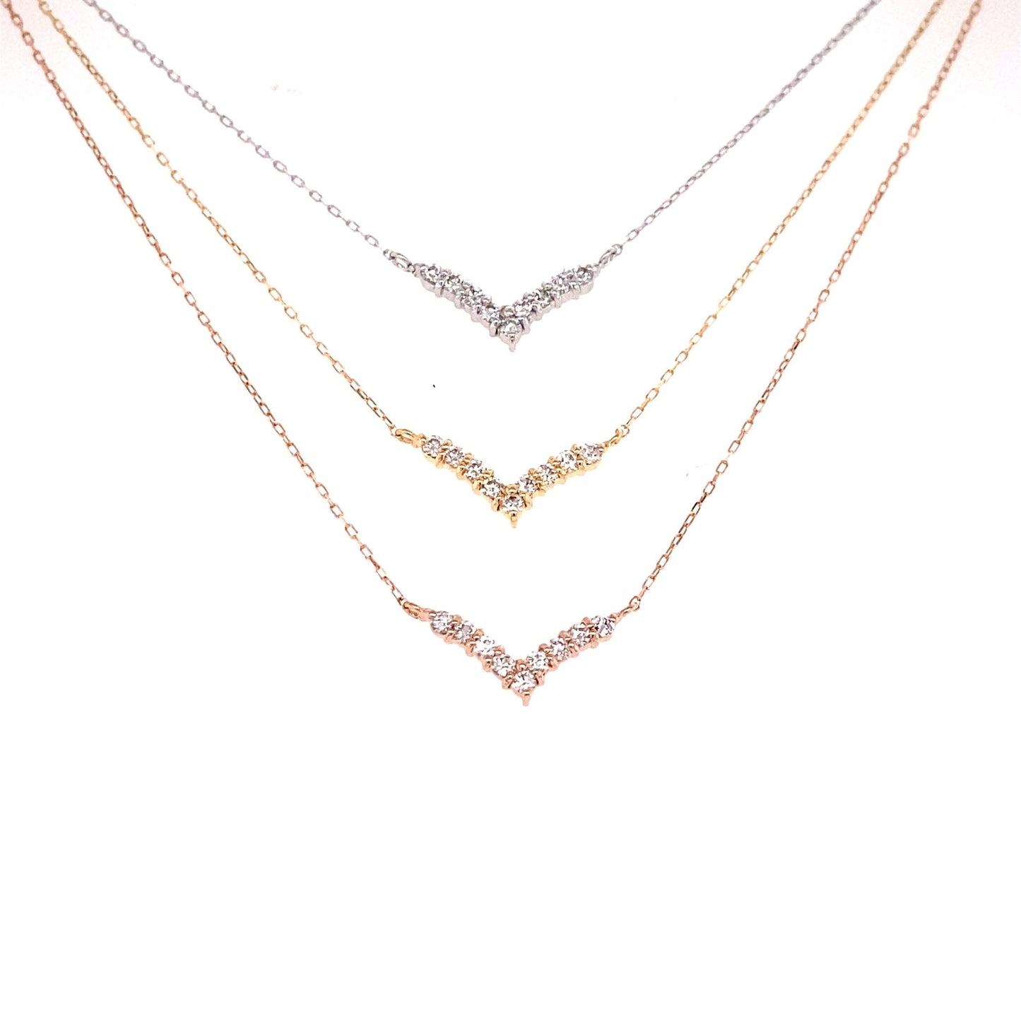 Streamline V shape Necklace 0.1ct - JMW Jewelry Wholesale