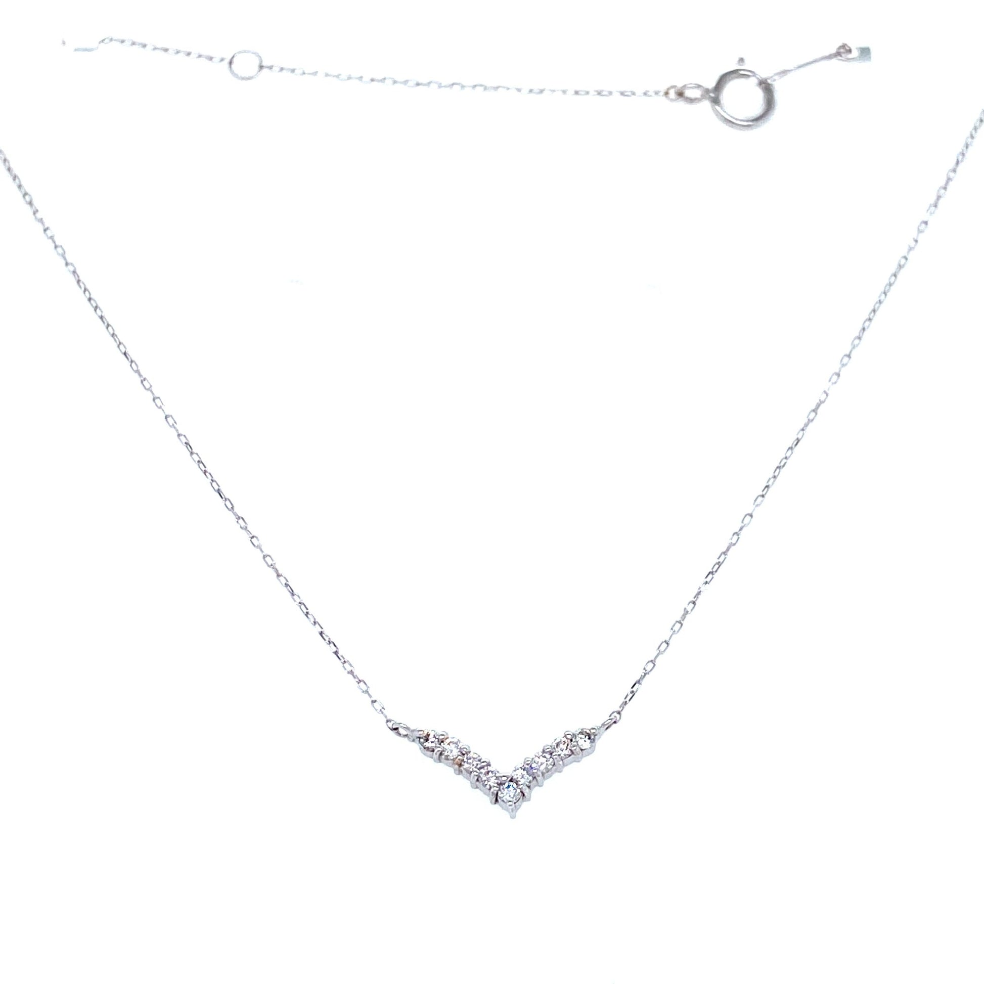 Streamline V shape Necklace 0.1ct - JMW Jewelry Wholesale