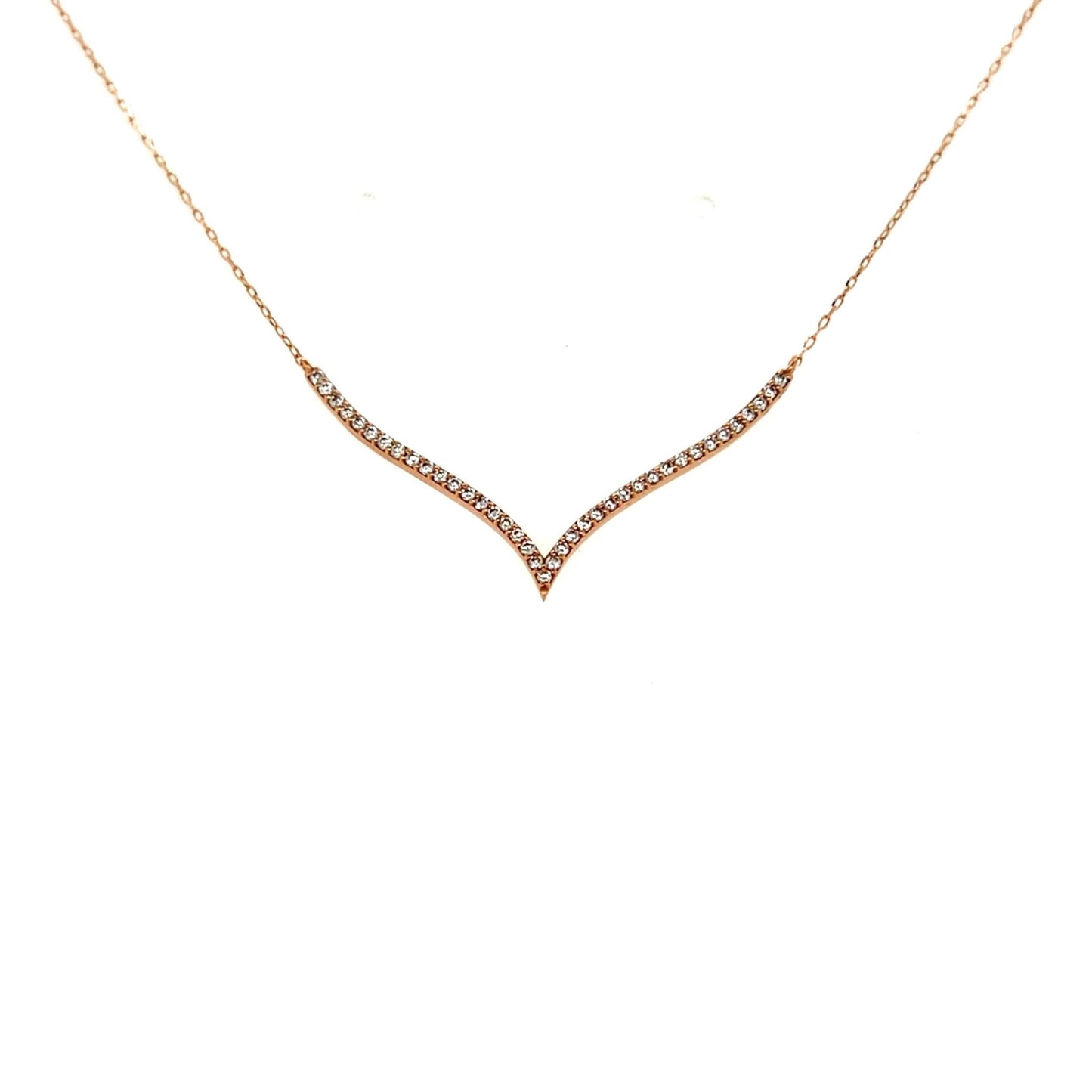 Streamline V Shape Necklace 0.2ct - JMW Jewelry Wholesale