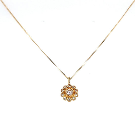 Sunflower Necklace 0.21ct - JMW Jewelry Wholesale
