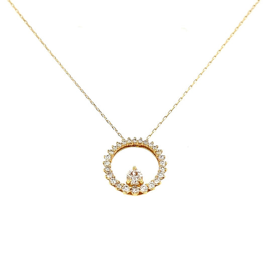 Sunflower w/Single Dia Necklace 0.43ct - JMW Jewelry Wholesale