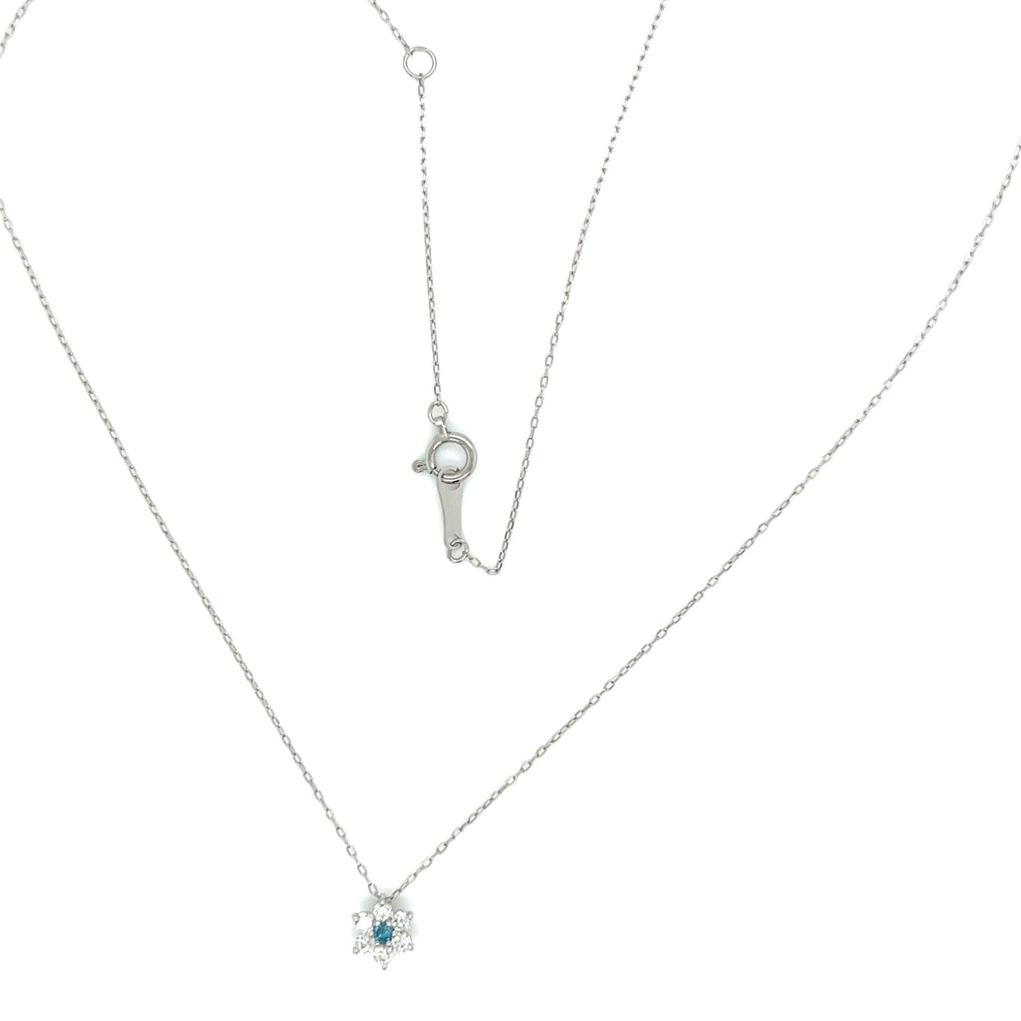 Treated Blue Dia Hexagram Star Necklace 0.02/0.14ct - JMW Jewelry Wholesale