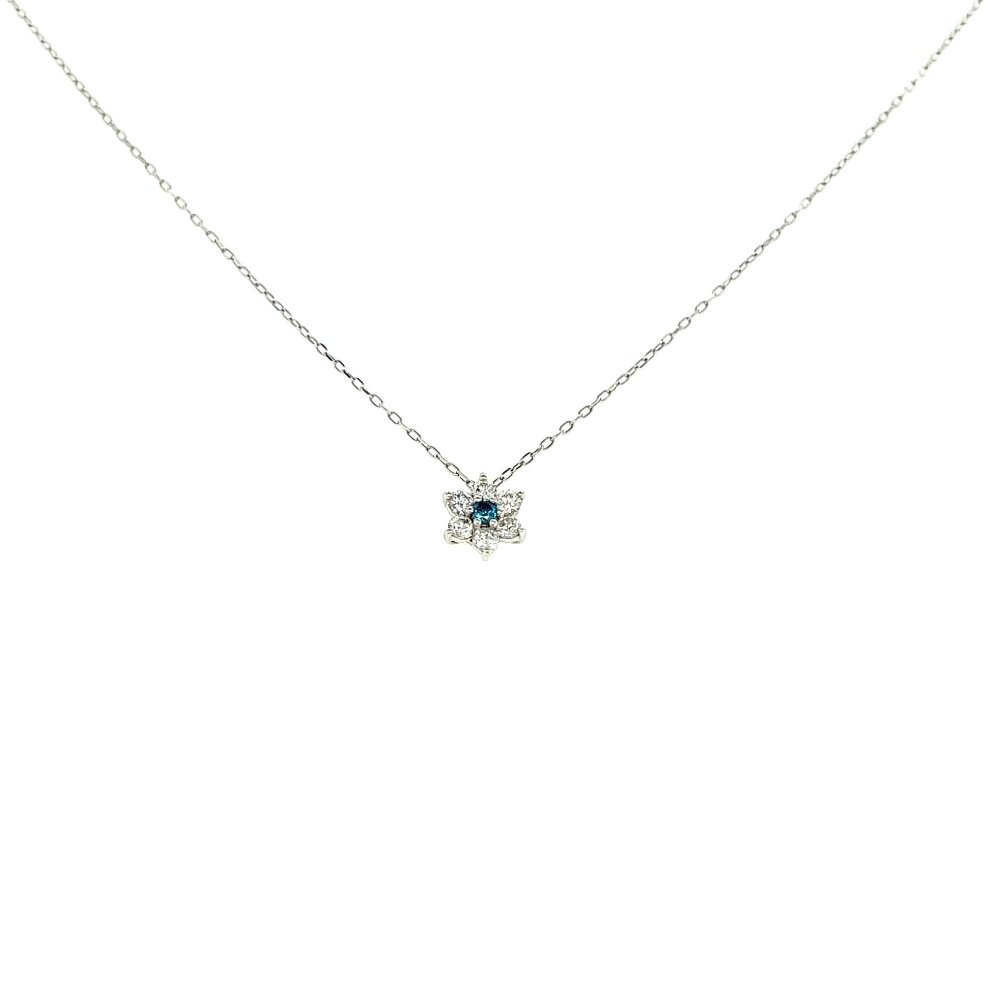 Treated Blue Dia Hexagram Star Necklace 0.02/0.14ct - JMW Jewelry Wholesale