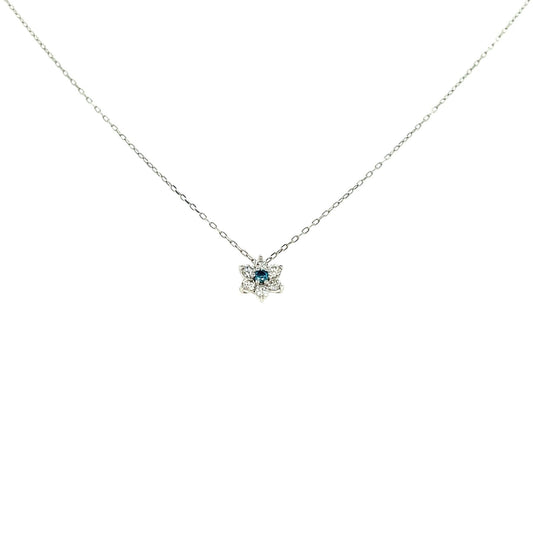 Treated Blue Dia Hexagram Star Necklace 0.02/0.14ct - JMW Jewelry Wholesale