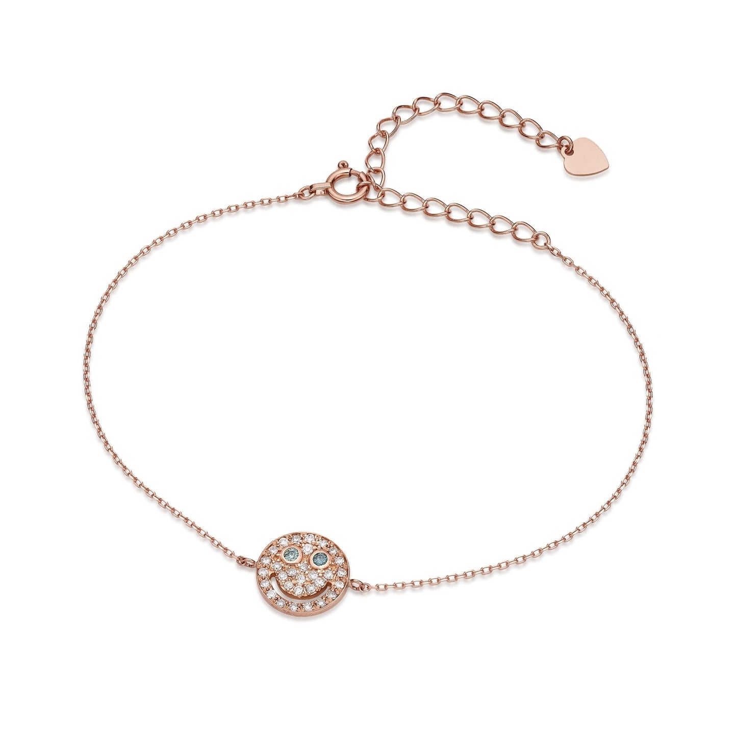 Treated Blue Dia Smiley Face Bracelet 0.03/0.15ct - JMW Jewelry Wholesale