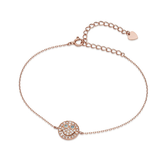 Treated Blue Dia Smiley Face Bracelet 0.03/0.15ct - JMW Jewelry Wholesale
