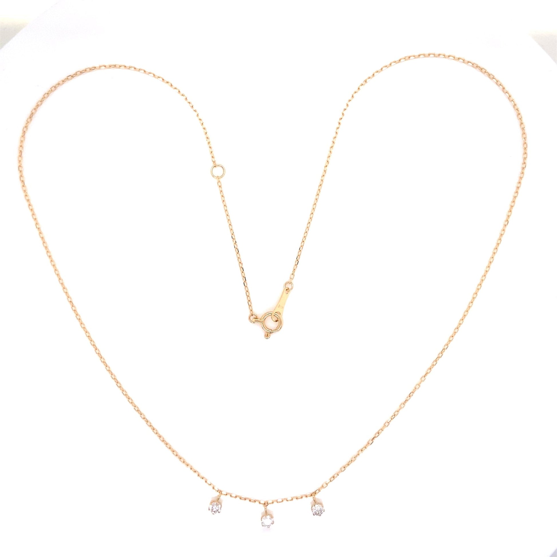 Tri Dia Station Necklace 0.2ct - JMW Jewelry Wholesale