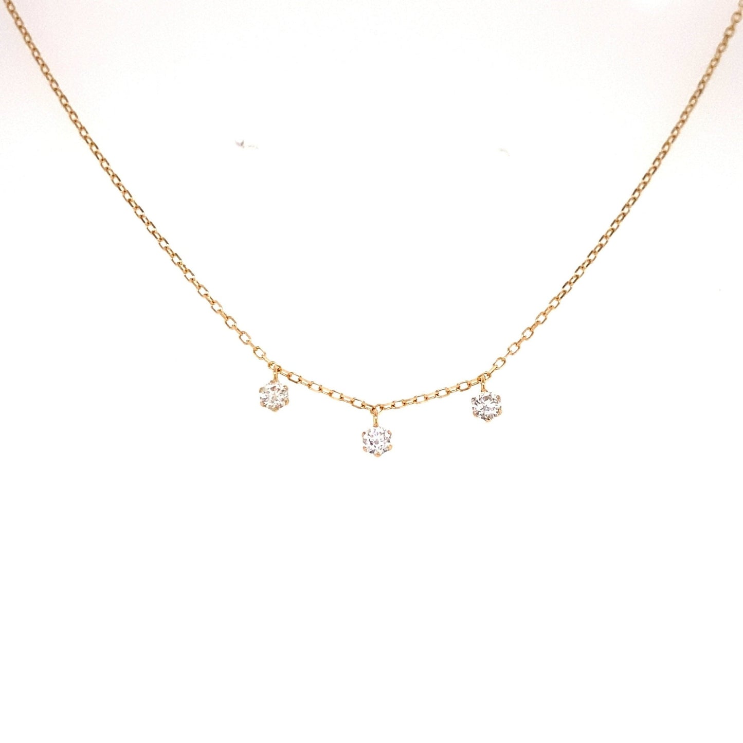Tri Dia Station Necklace 0.2ct - JMW Jewelry Wholesale