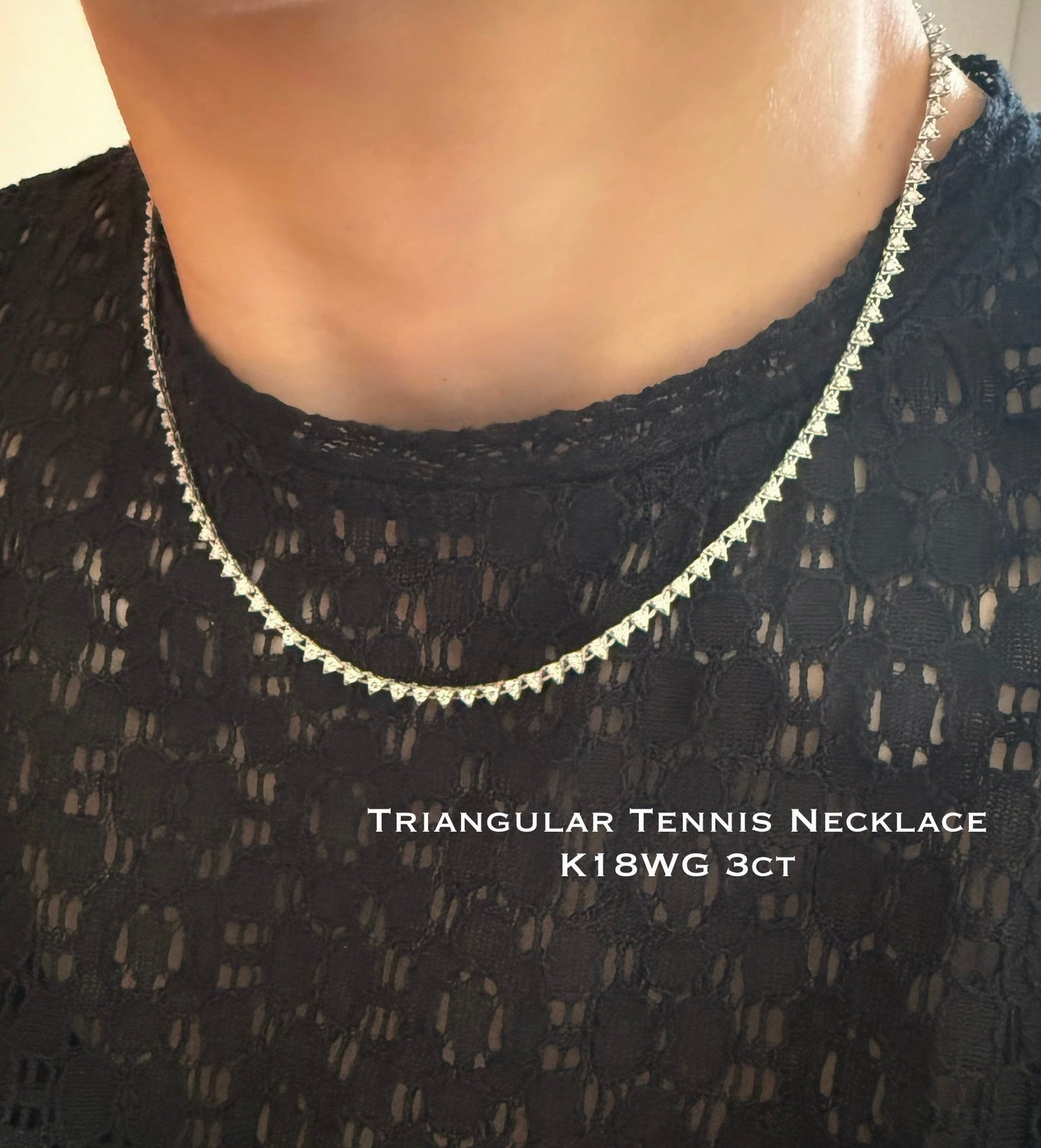 Triangular Tennis Necklace 3ct - JMW Jewelry Wholesale