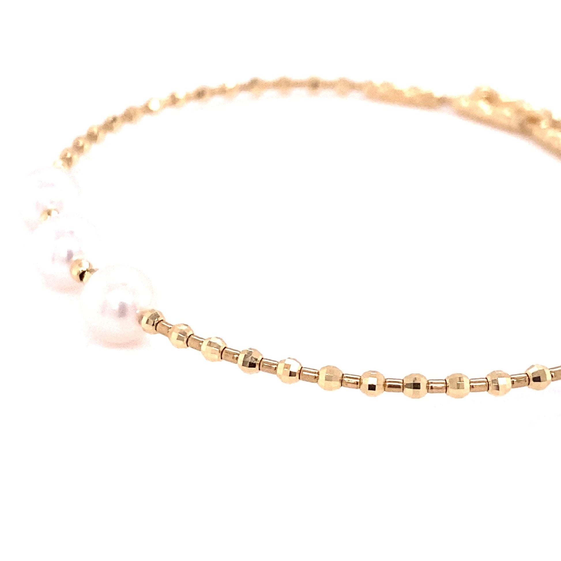 Triple Akoya Pearl Flexi Bangle - JMW Jewelry Wholesale