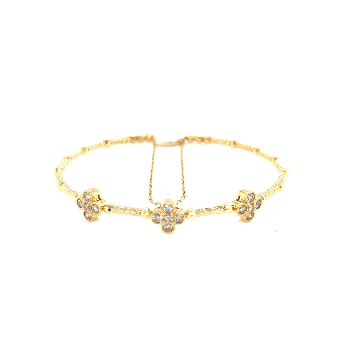 Triple Clover Flexi Bangle 0.45ct - JMW Jewelry Wholesale