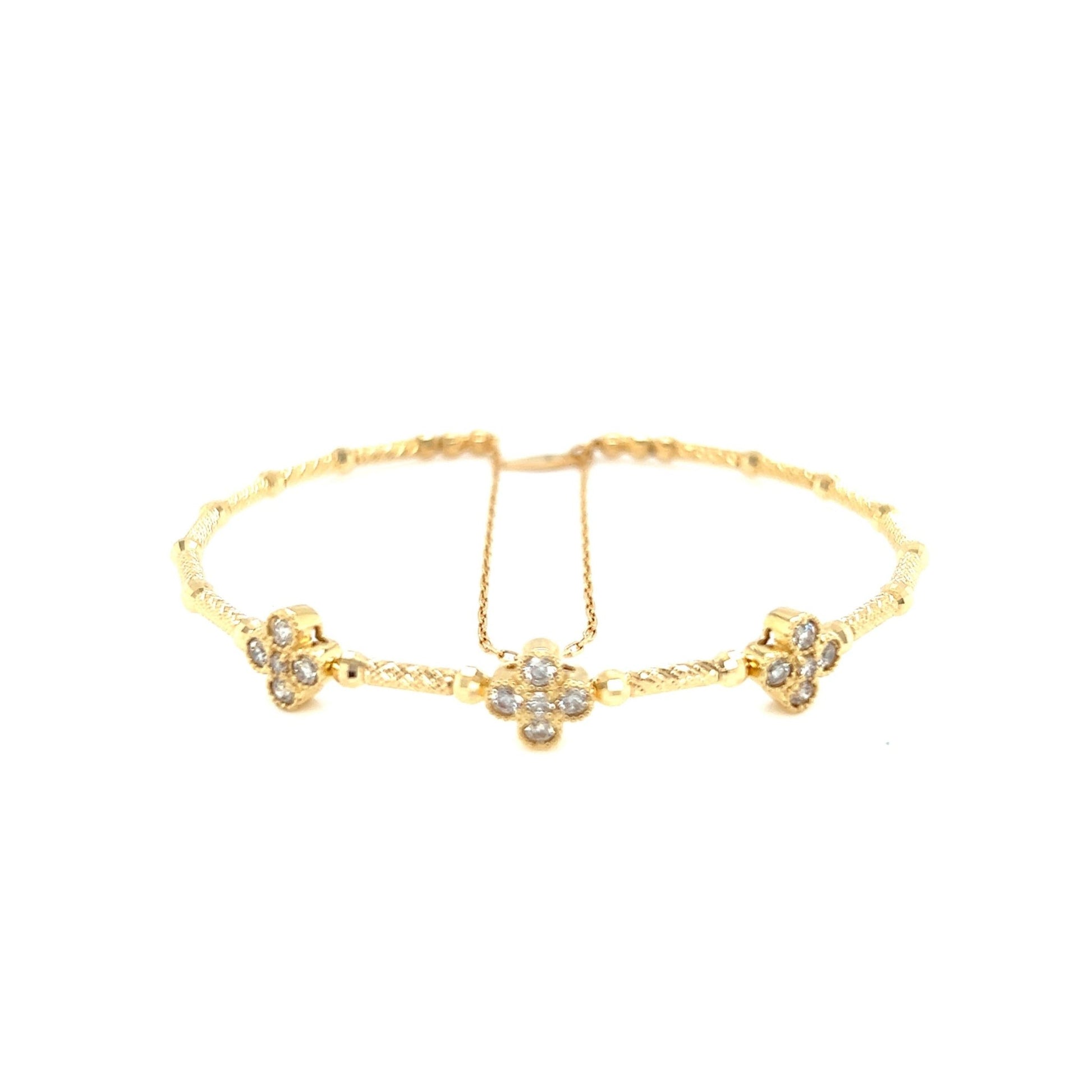 Triple Clover Flexi Bangle 0.45ct - JMW Jewelry Wholesale