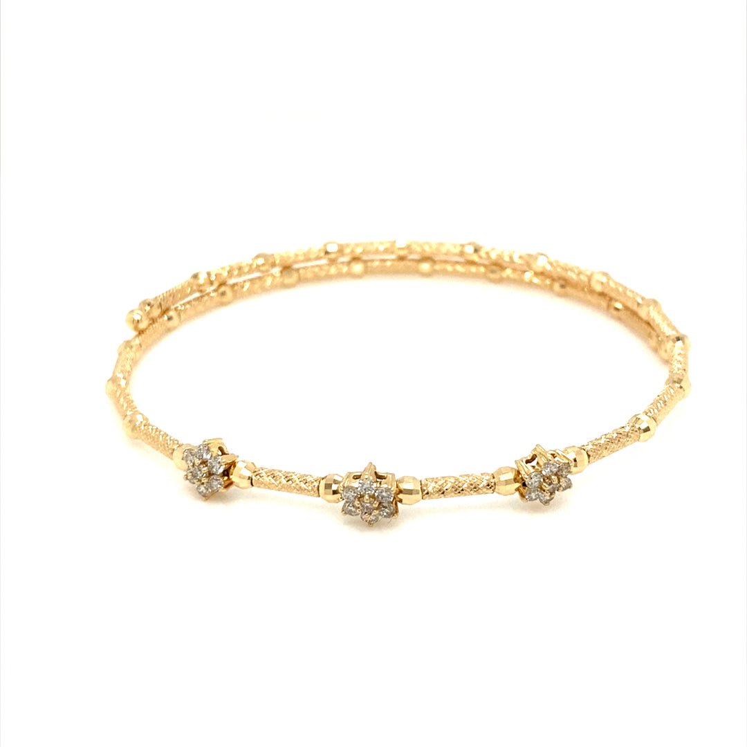 Triple Hexagram Star Flexi Bangle 0.3ct - JMW Jewelry Wholesale