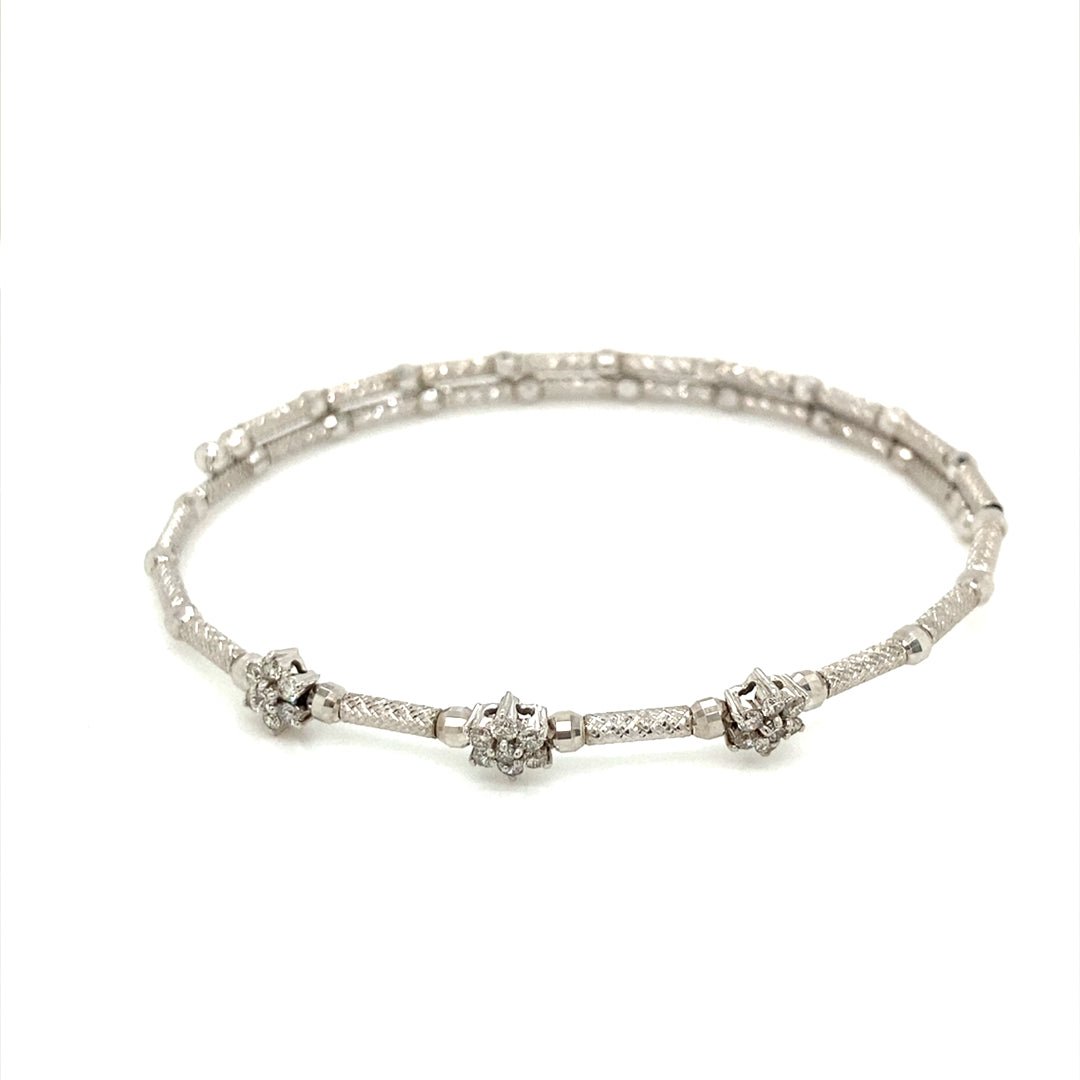 Triple Hexagram Star Flexi Bangle 0.3ct - JMW Jewelry Wholesale