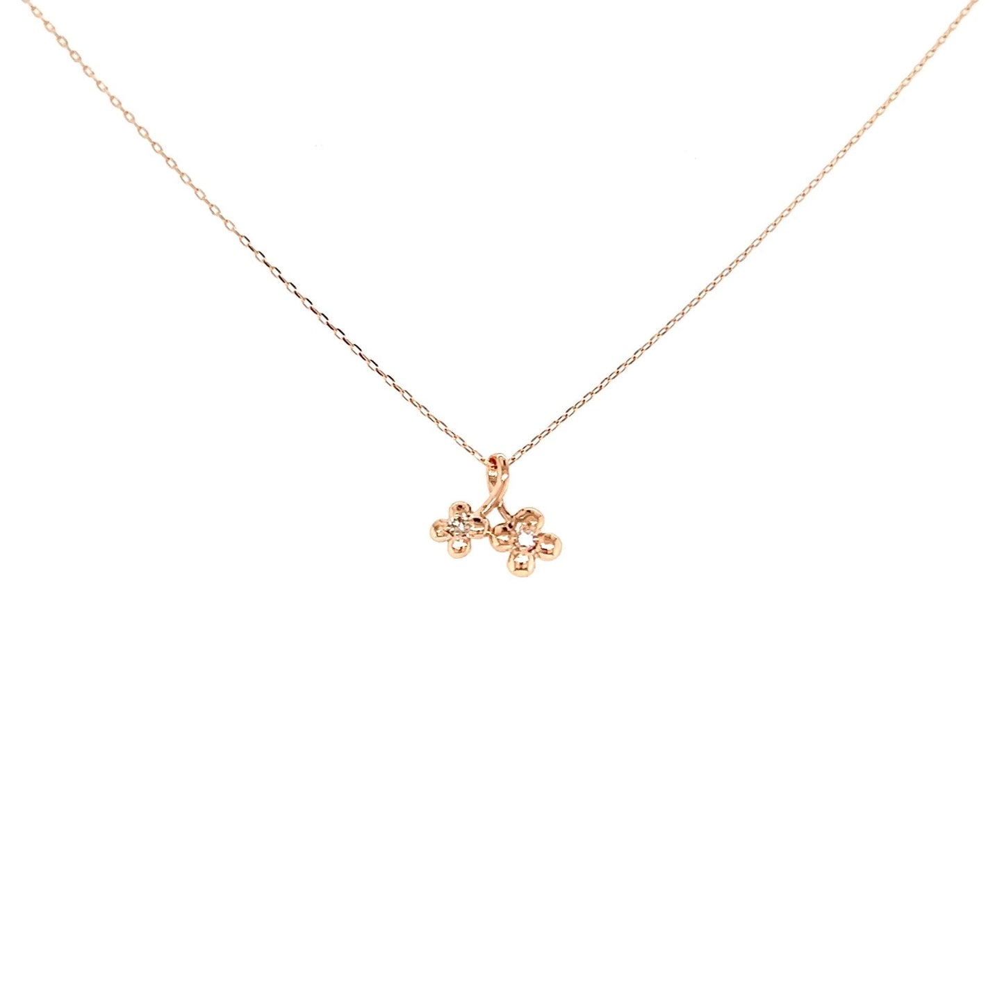 Twins Flower Necklace 0.02ct - JMW Jewelry Wholesale