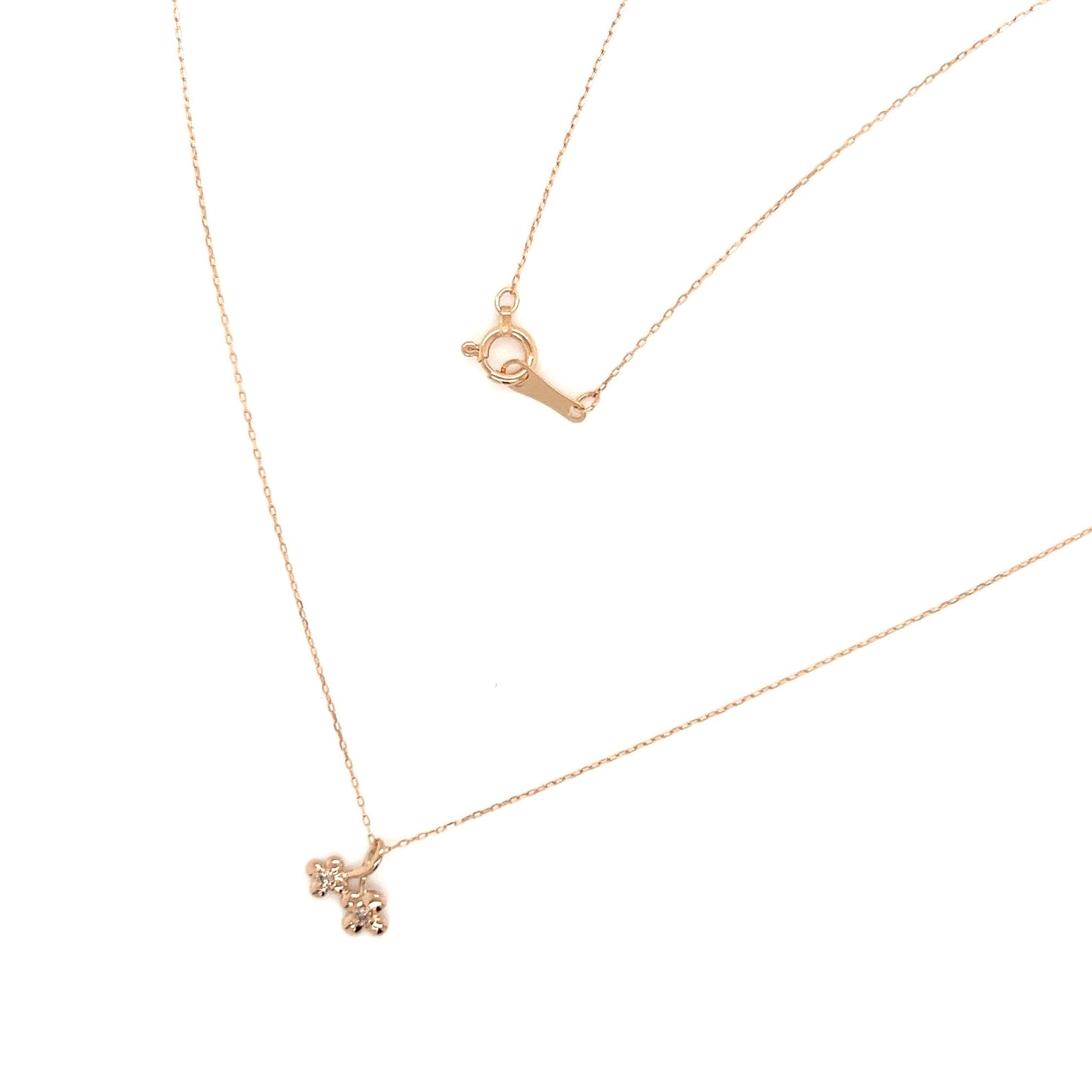 Twins Flower Necklace 0.02ct - JMW Jewelry Wholesale