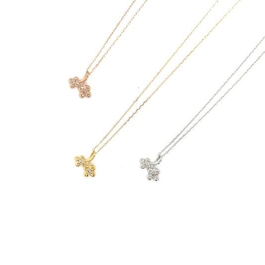 Twins Flower Necklace 0.02ct - JMW Jewelry Wholesale