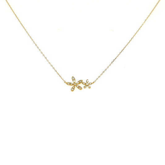 Twins Flower Necklace 0.1ct - JMW Jewelry Wholesale