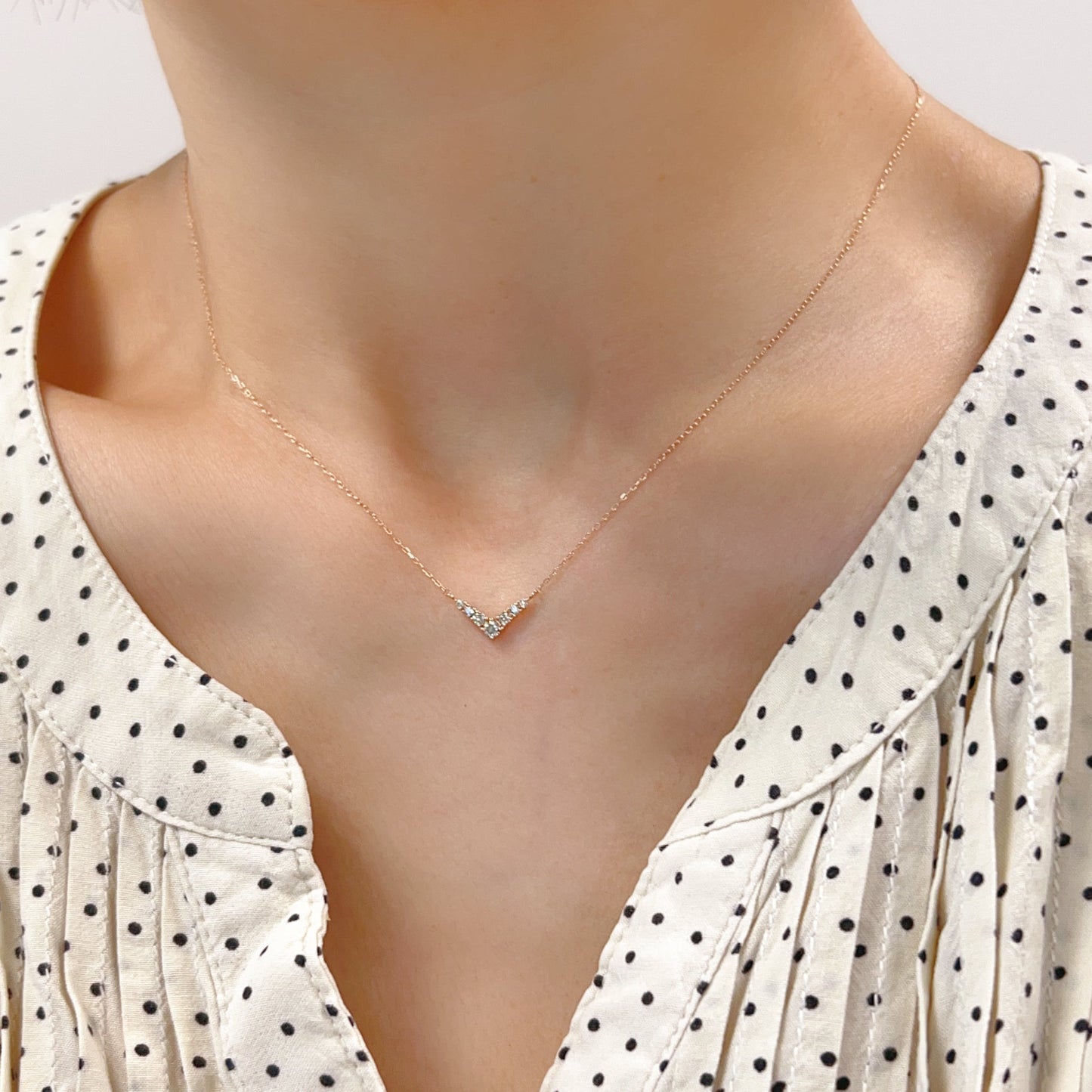 V Shape Necklace 0.15ct - JMW Jewelry Wholesale